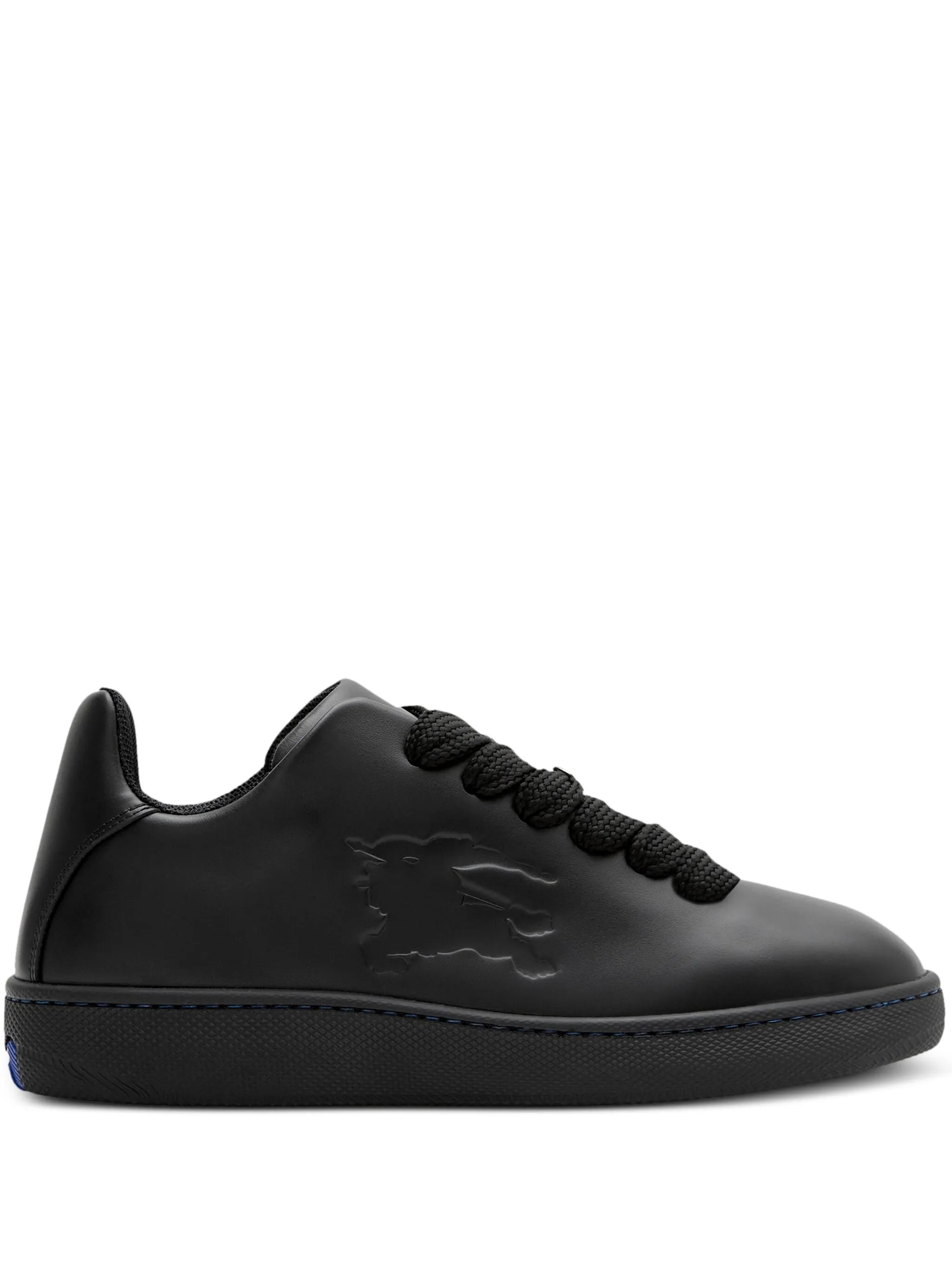Box logo-embossed leather sneakers