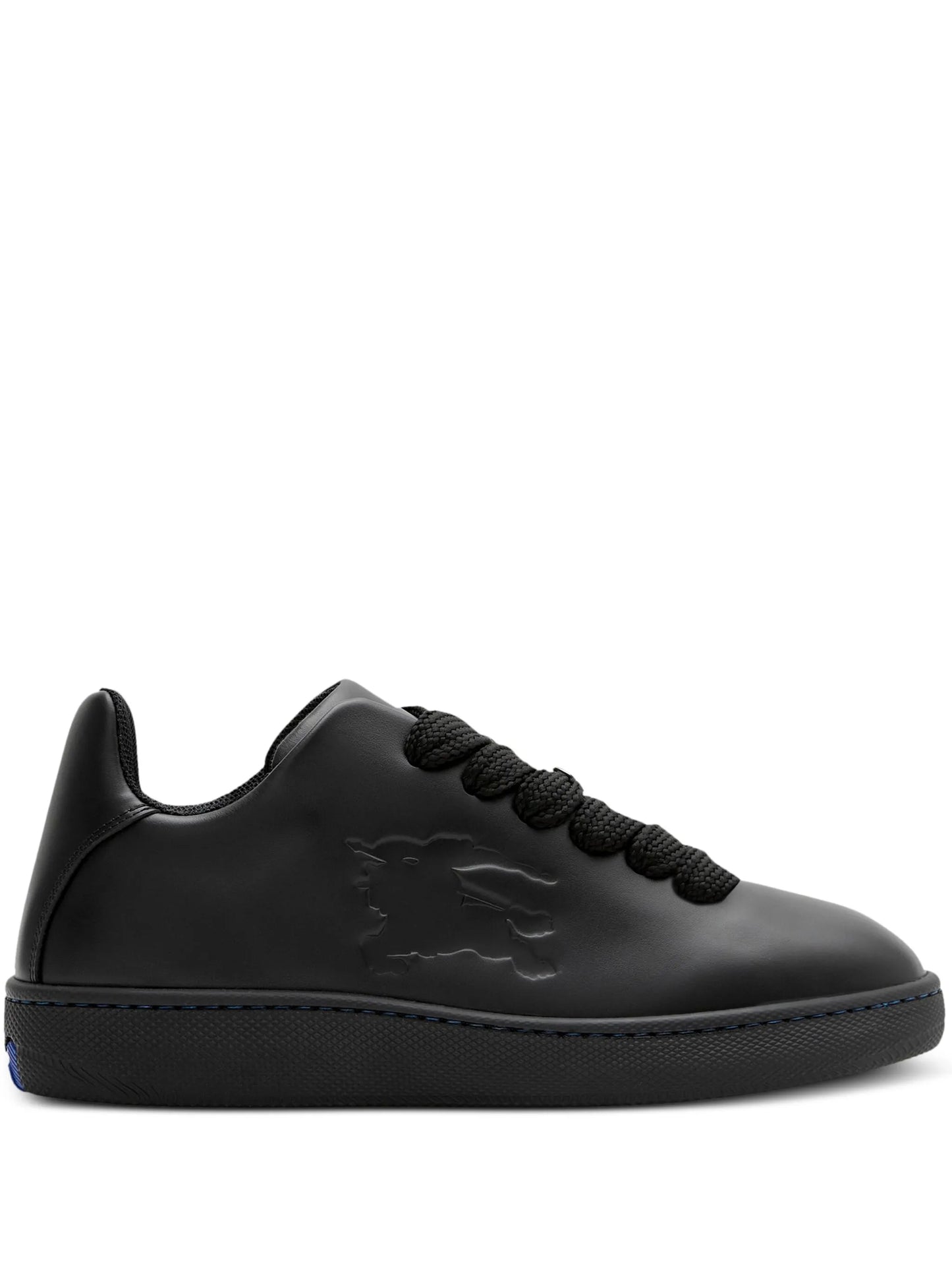 Box logo-embossed leather sneakers