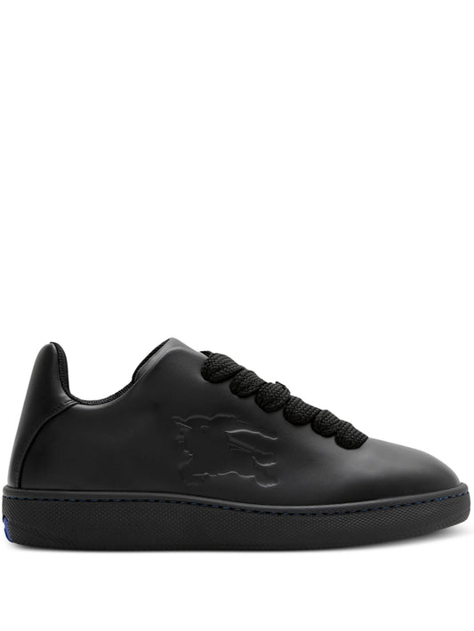 Box logo-embossed leather sneakers