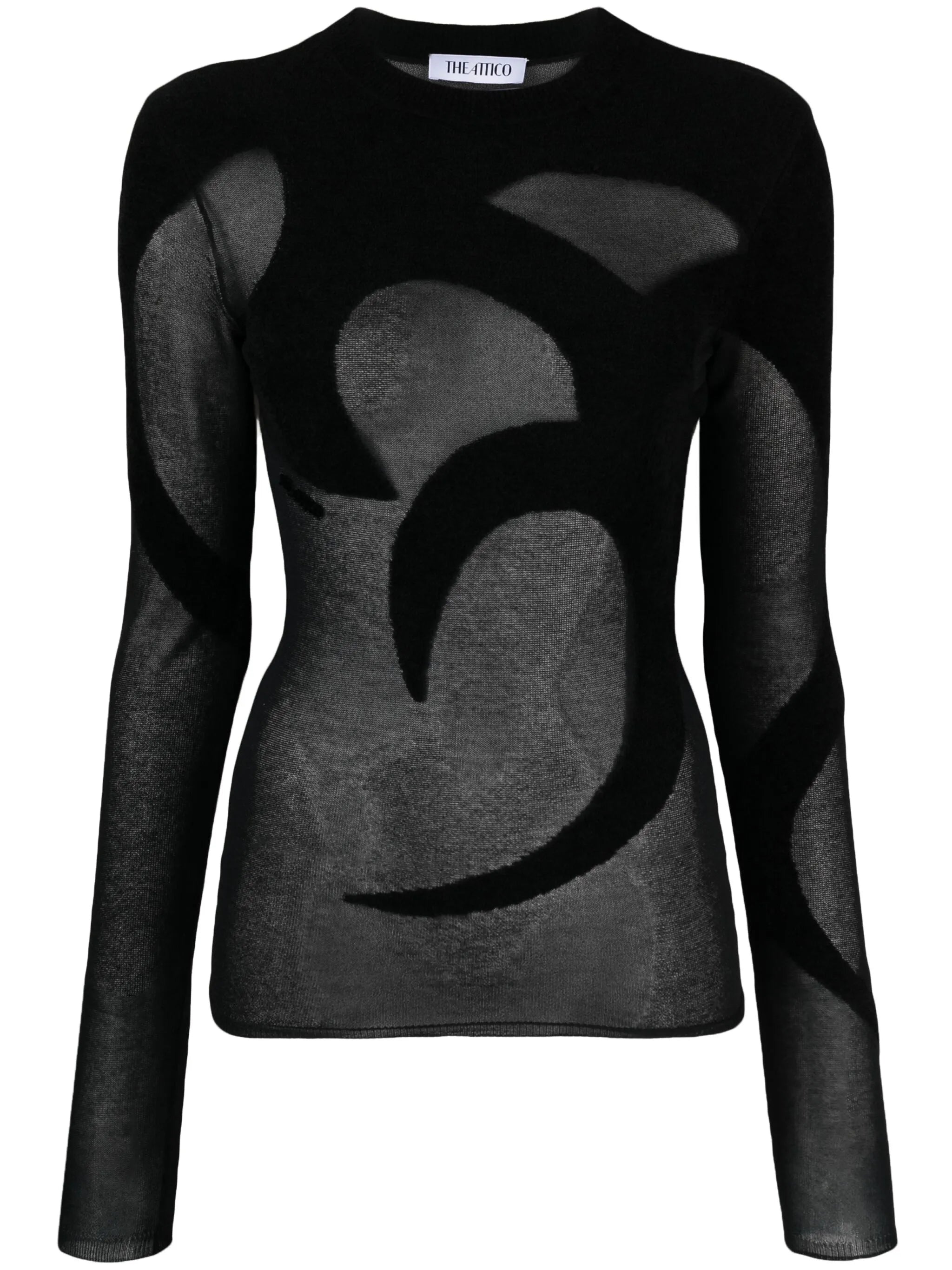 fine-knit sheer top