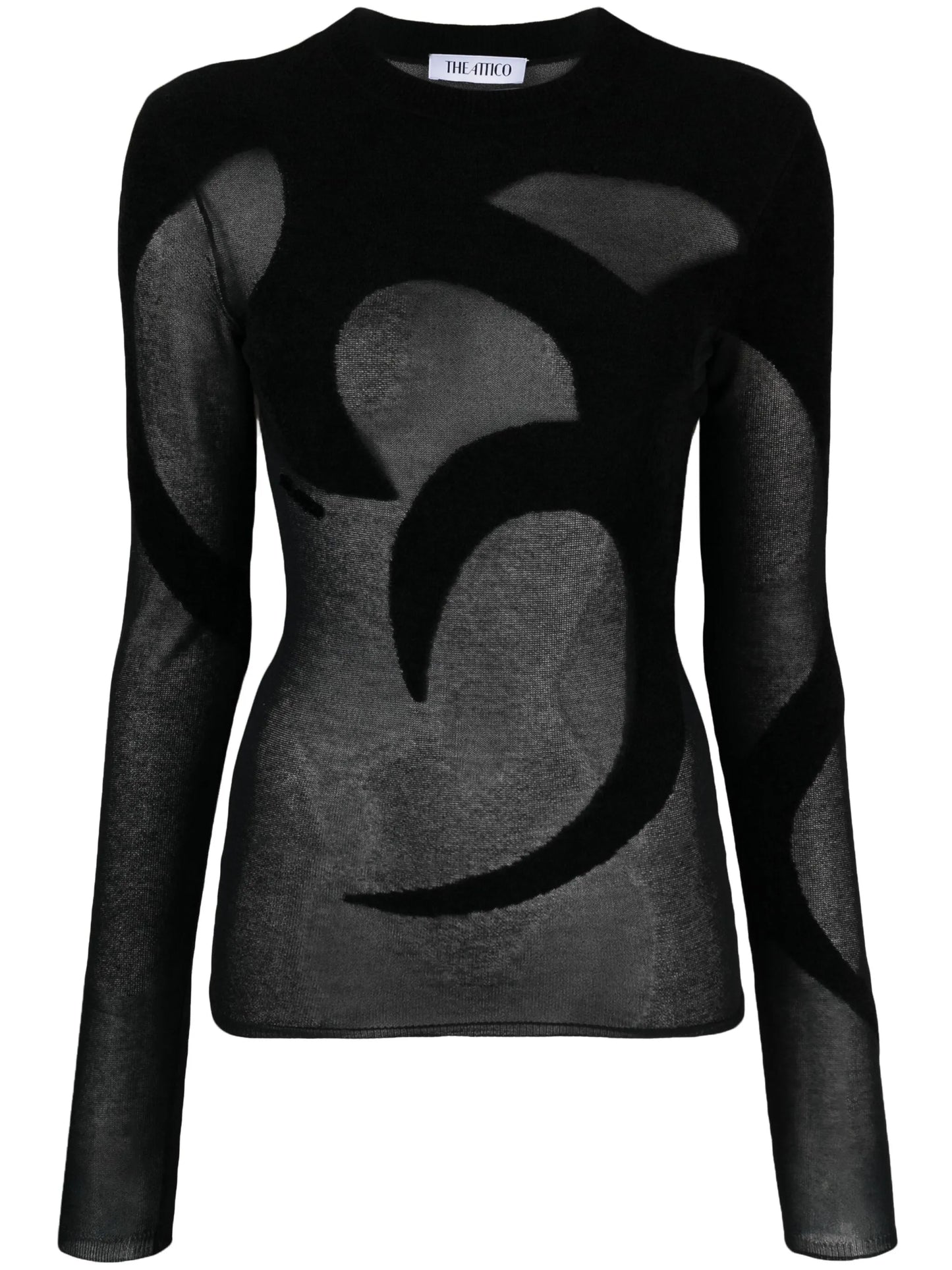 fine-knit sheer top