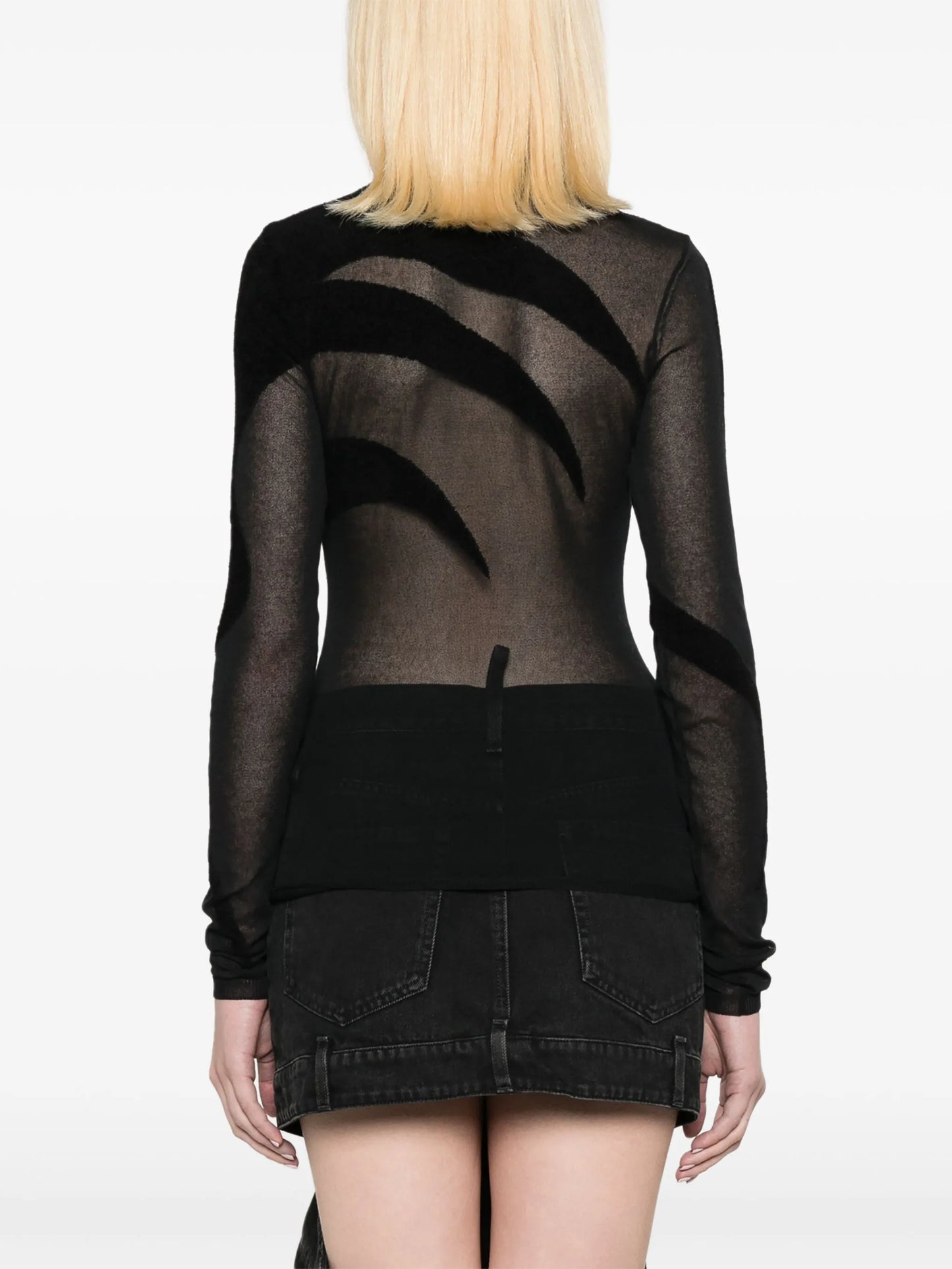 fine-knit sheer top