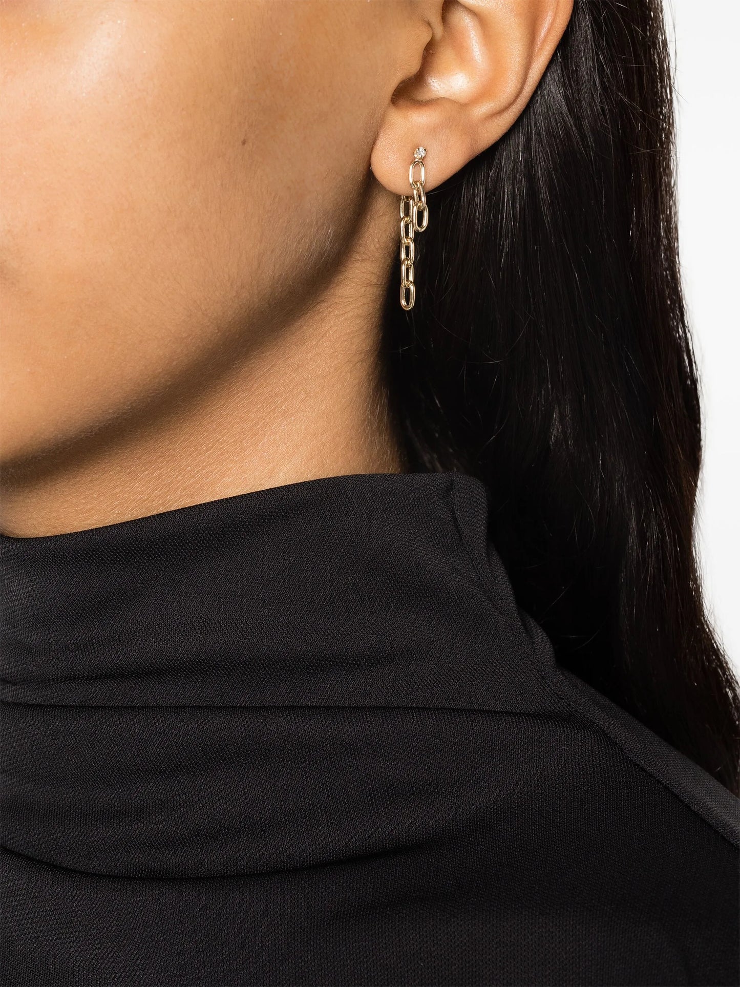 14kt yellow gold medium diamond drop earrings