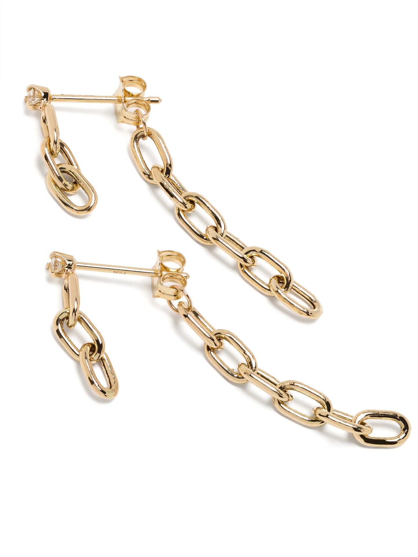 14kt yellow gold medium diamond drop earrings