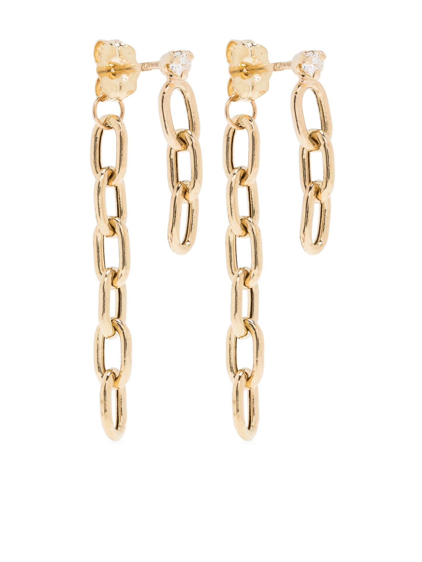 14kt yellow gold medium diamond drop earrings