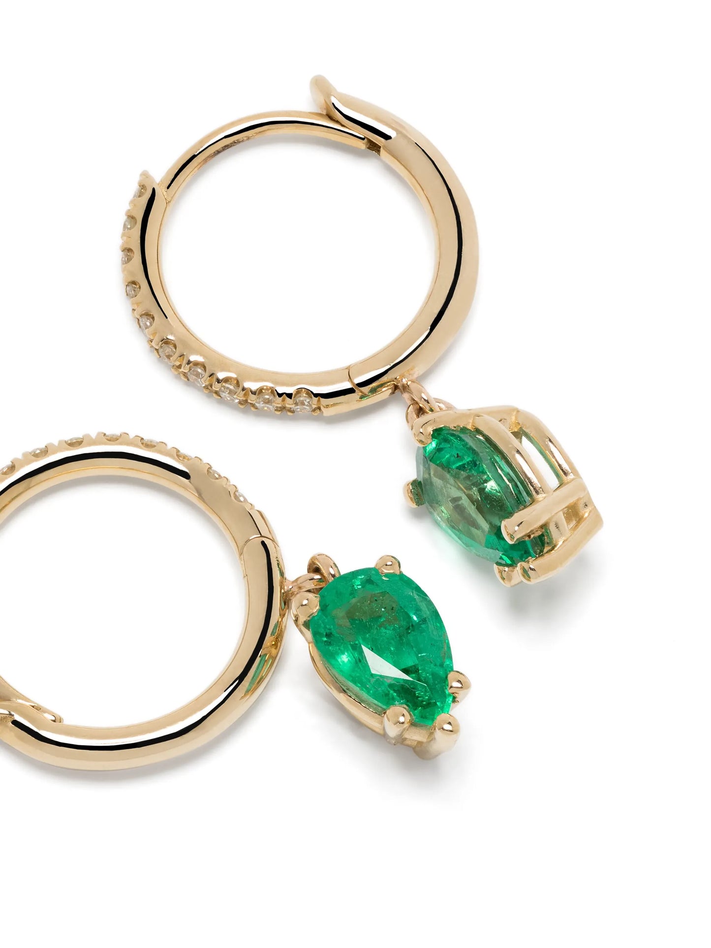 14kt yellow gold diamond hoop earrings