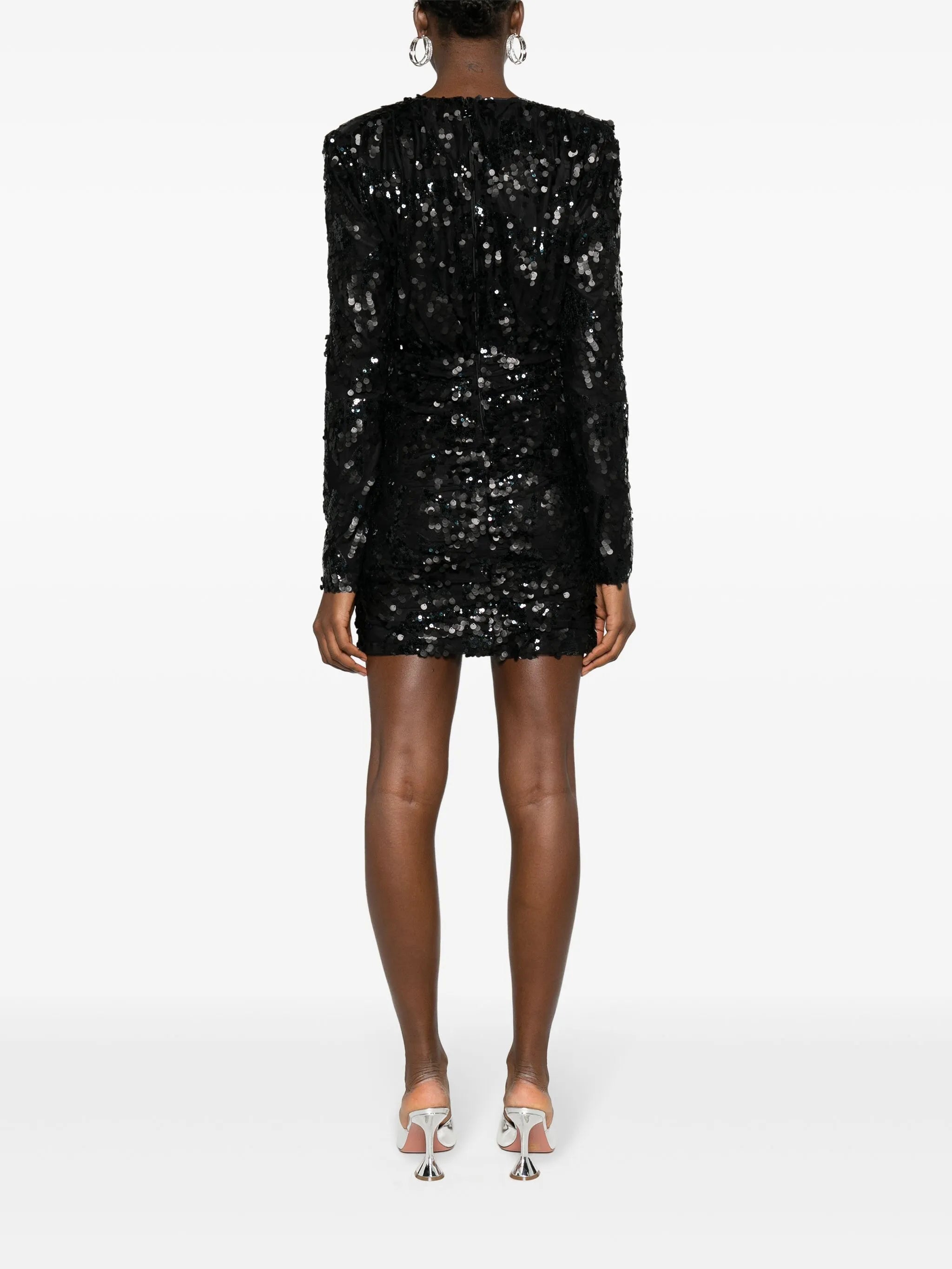 sequined ruched minidress