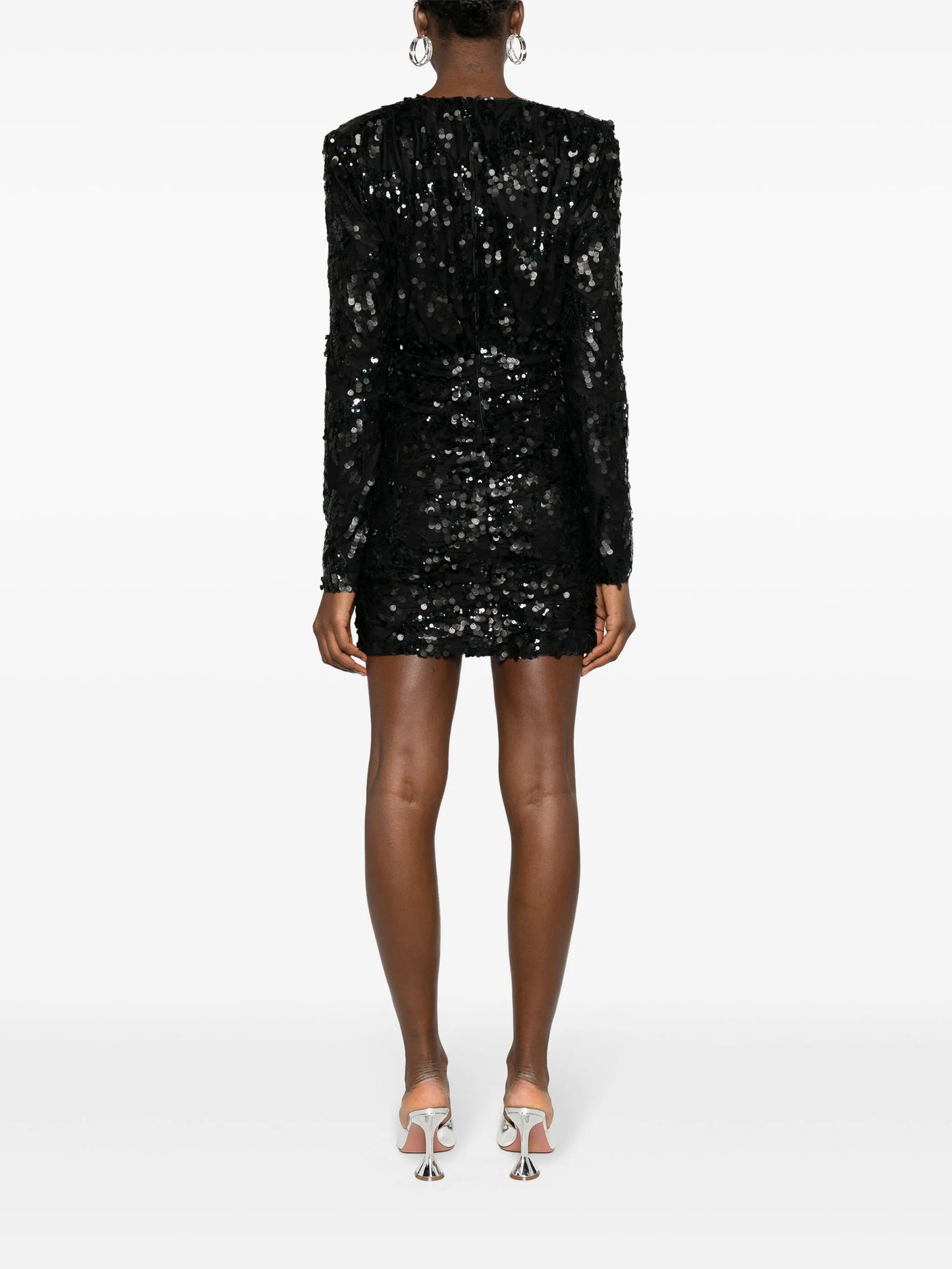 sequined ruched minidress