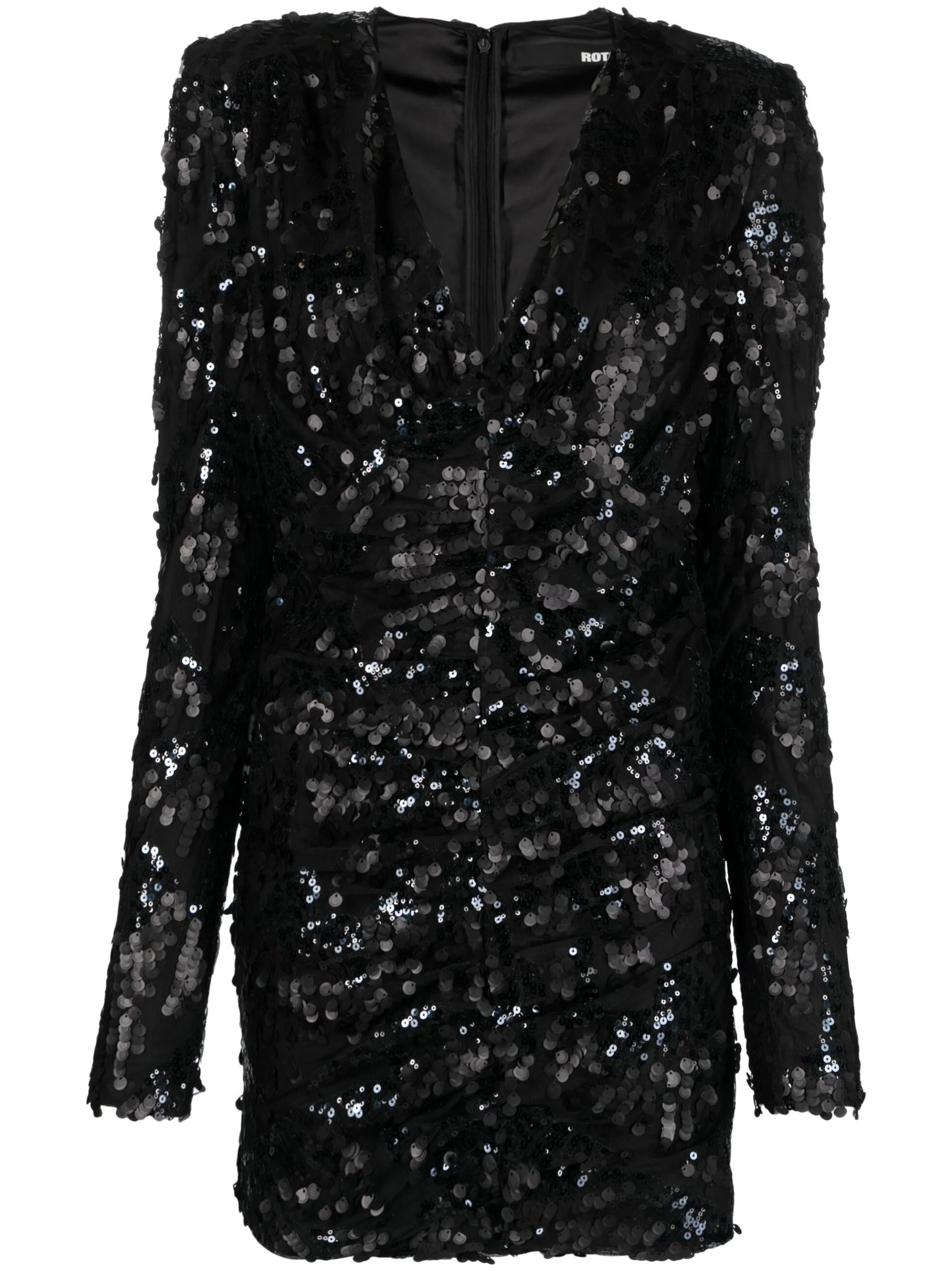 sequined ruched minidress