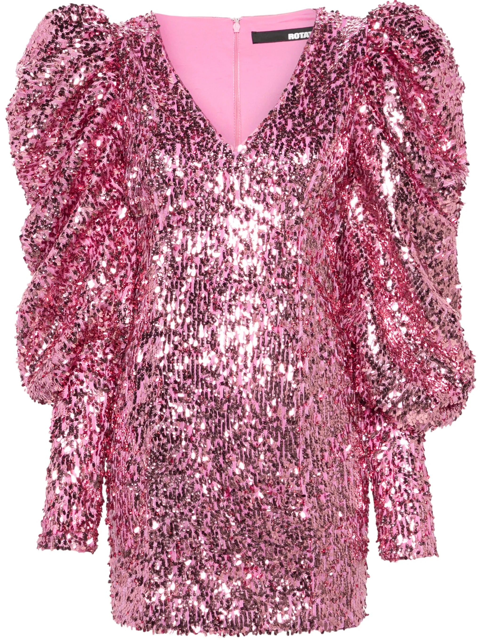 Juliet-sleeves sequined minidress