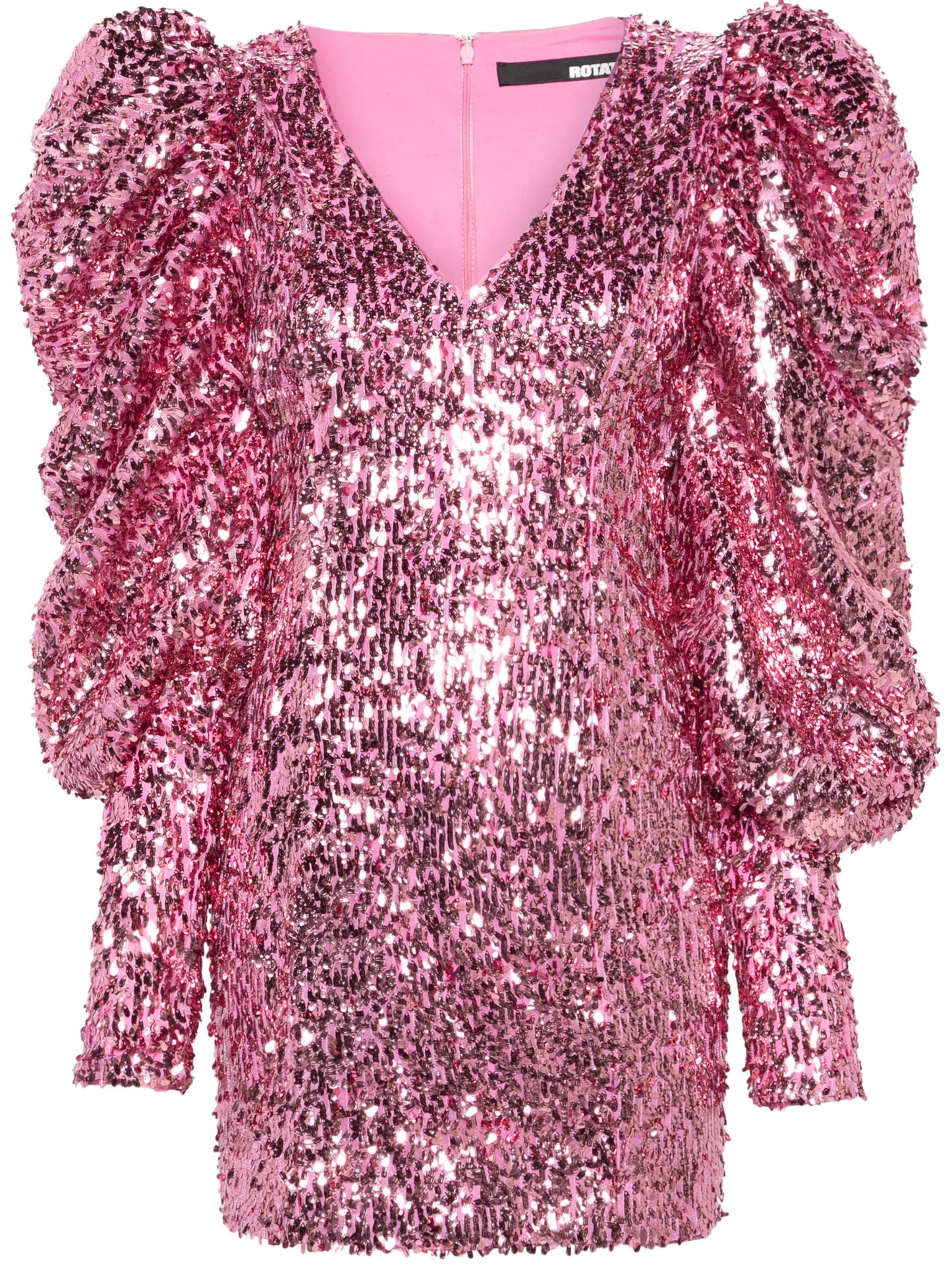Juliet-sleeves sequined minidress