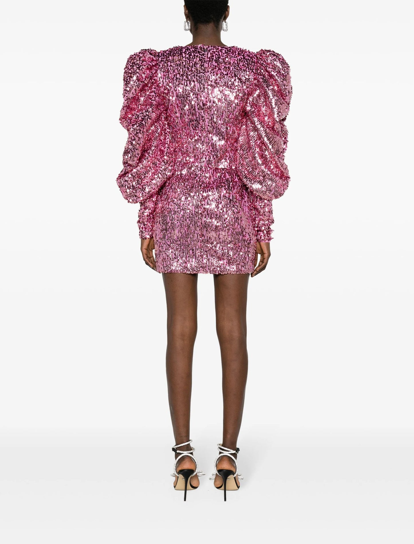 Juliet-sleeves sequined minidress