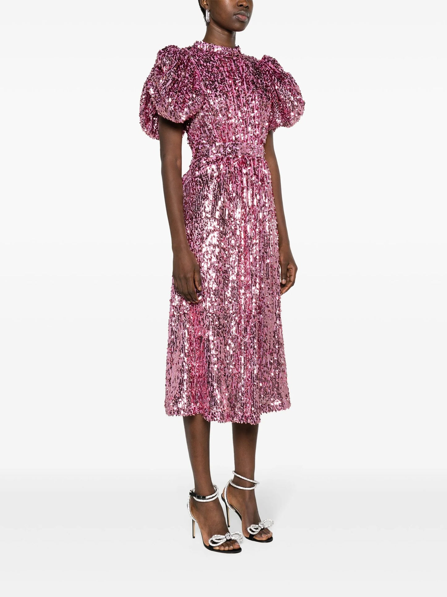 sequinned open-back midi dress