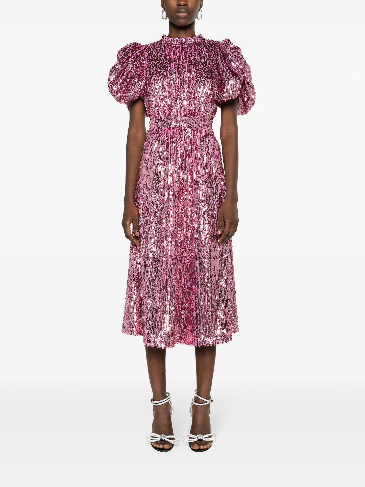 sequinned open-back midi dress