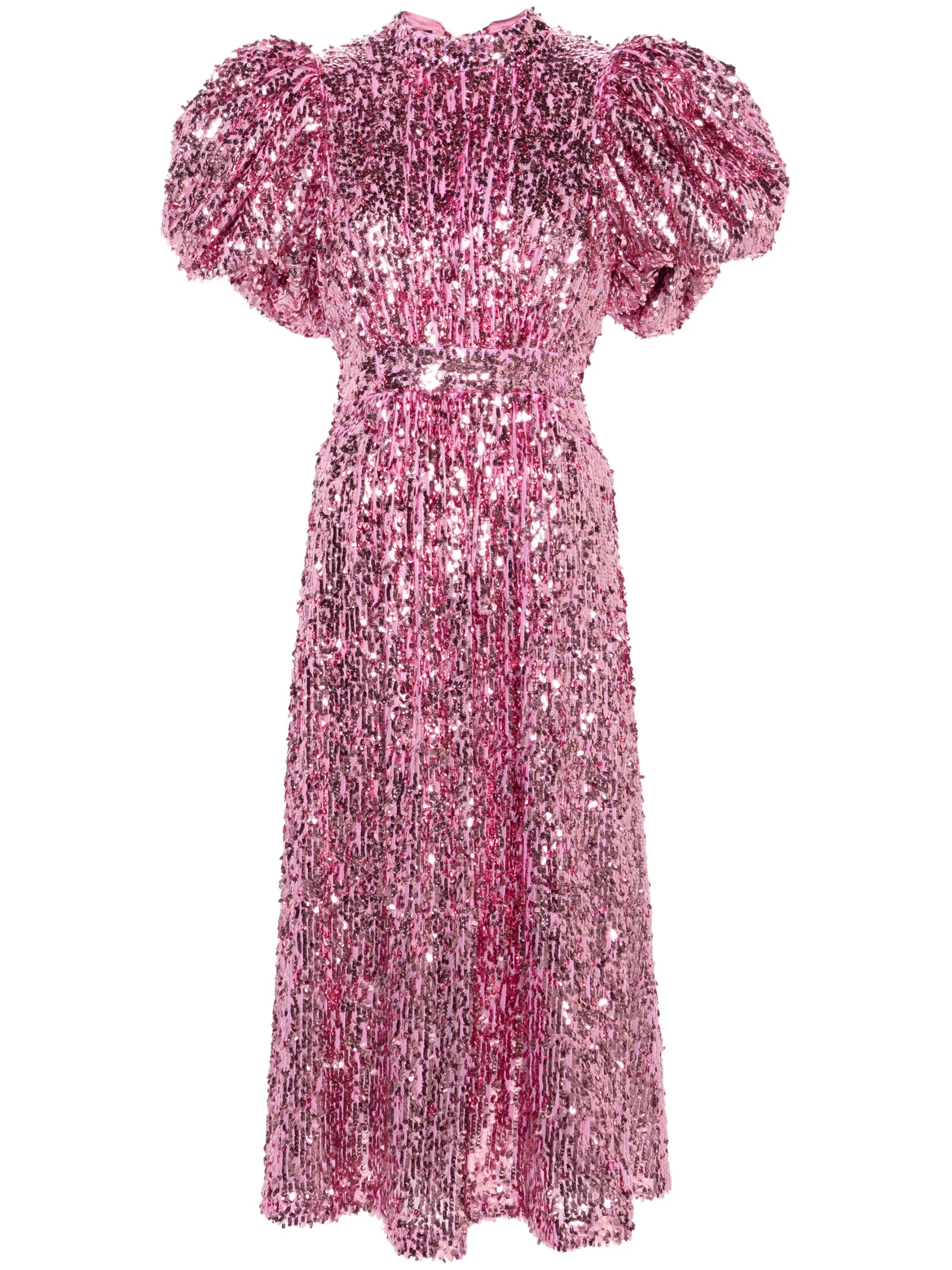 sequinned open-back midi dress