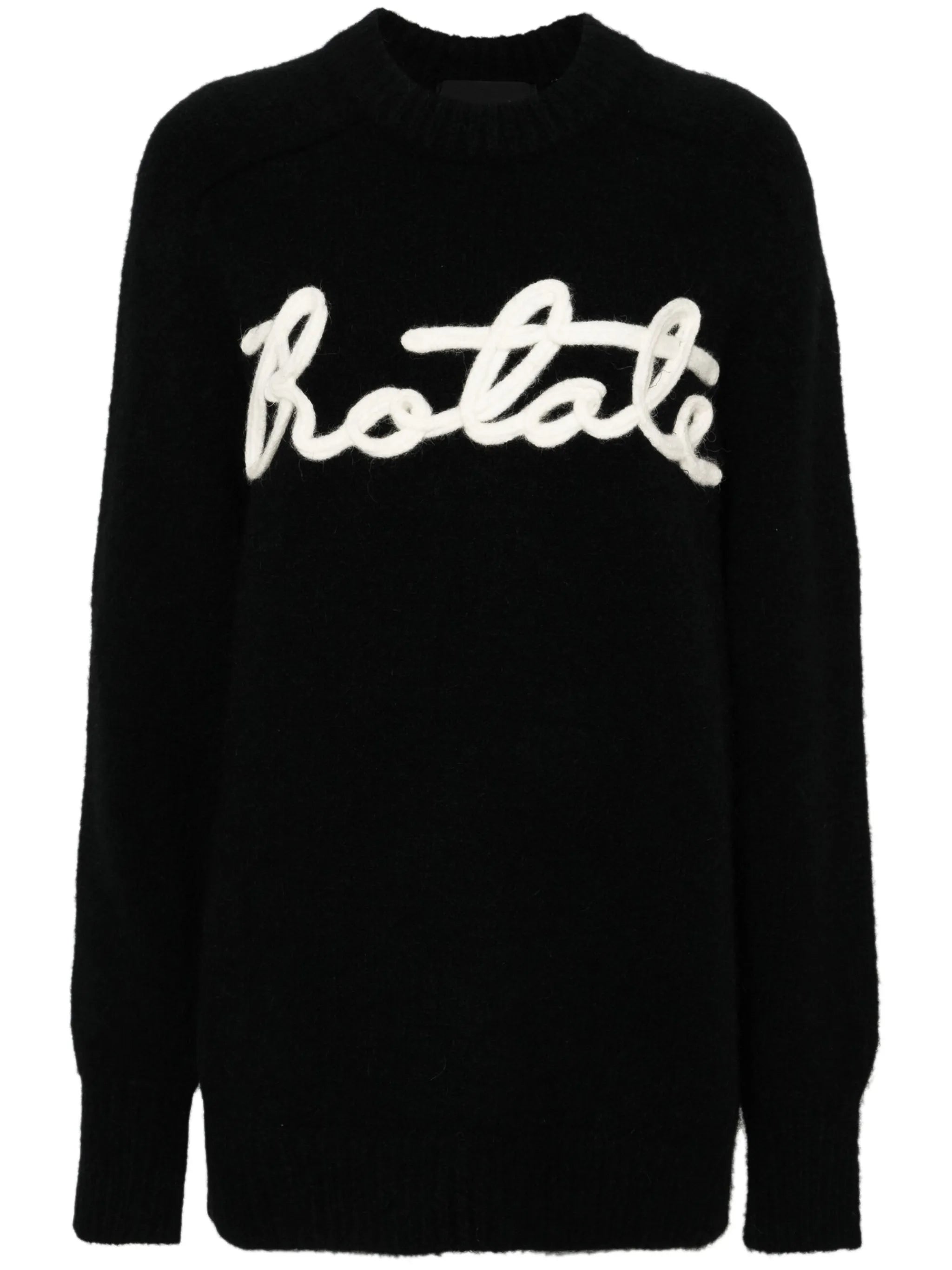 logo-appliqué brushed-knit jumper