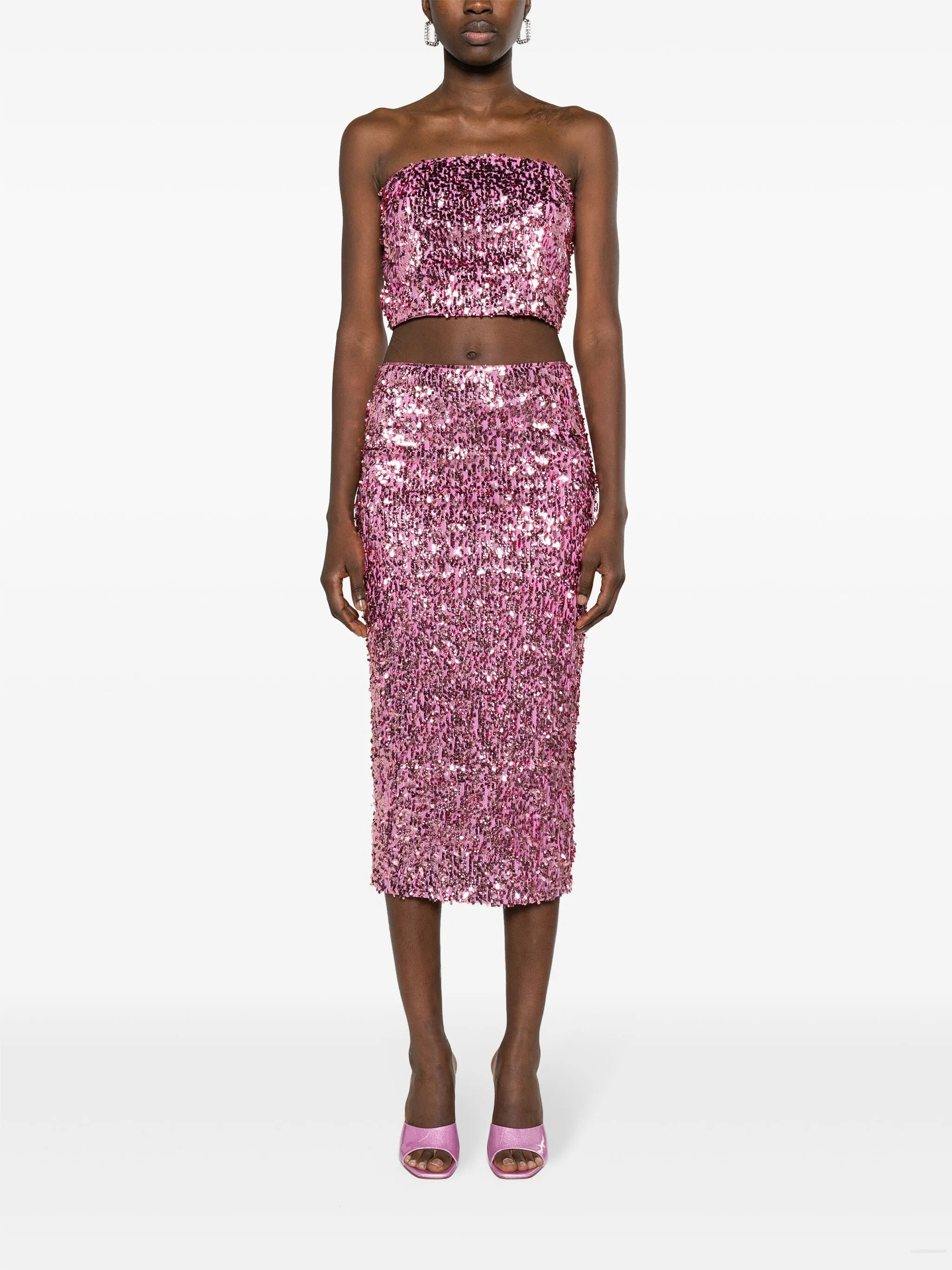 sequinned midi skirt