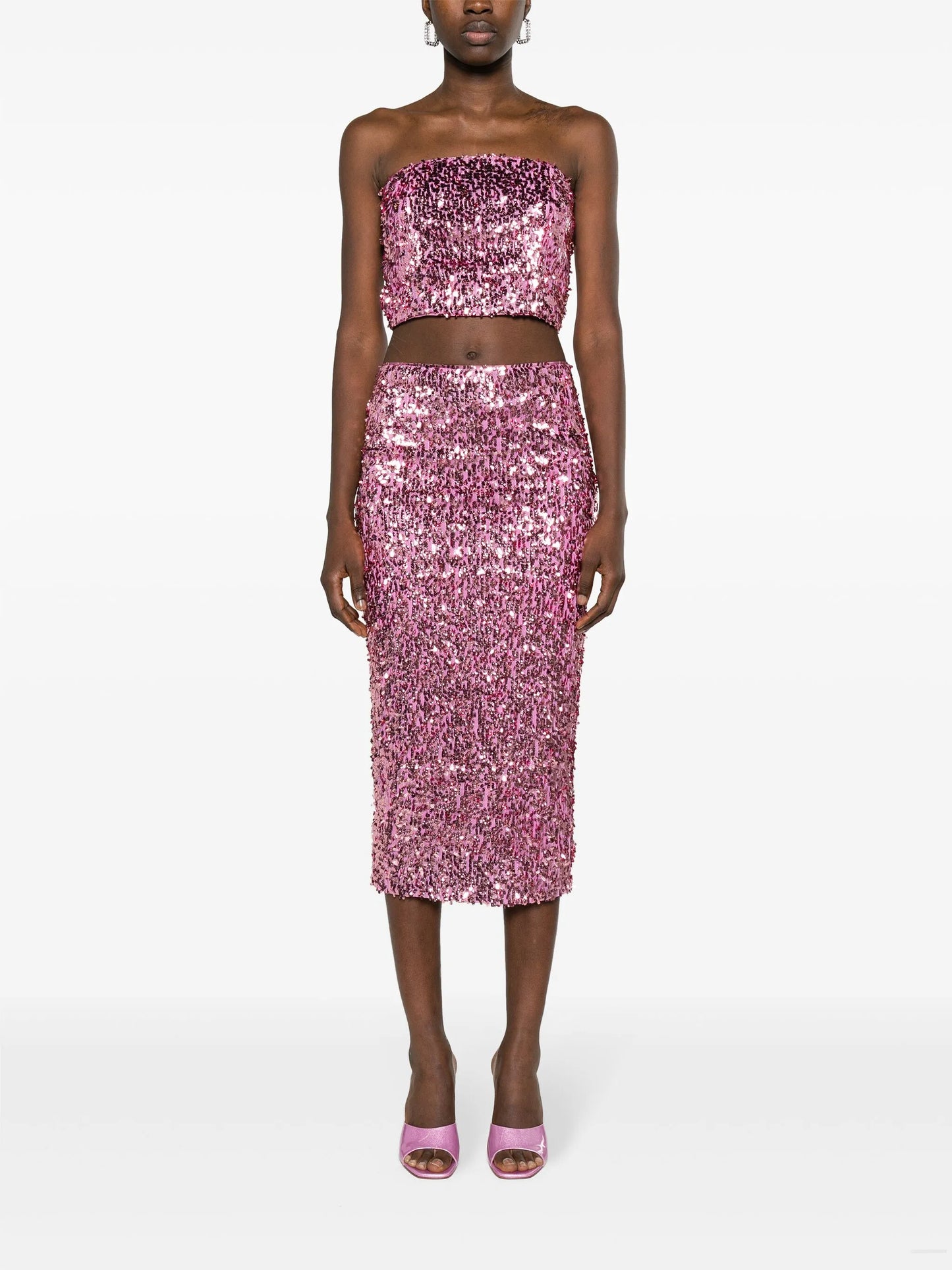 sequinned midi skirt