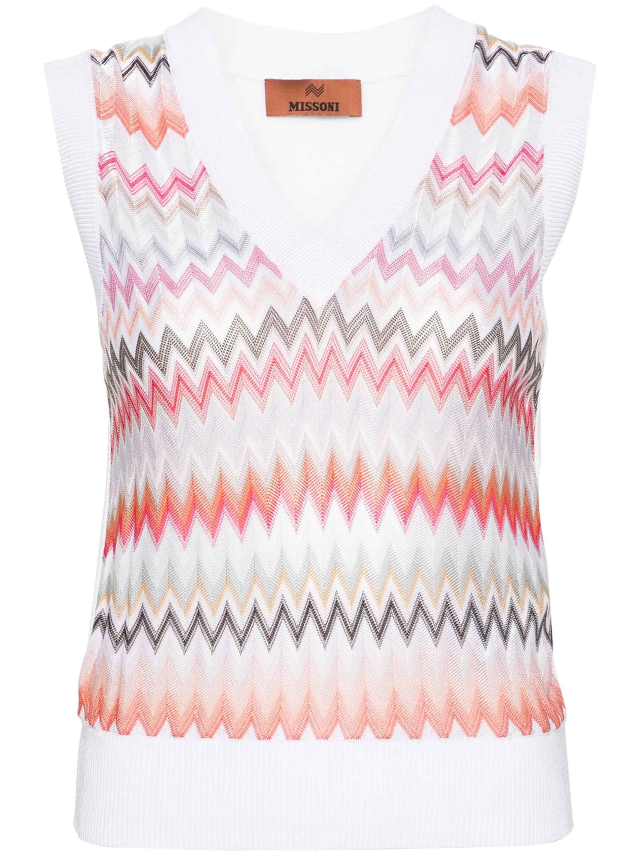 zigzag crochet-knit sweater vest