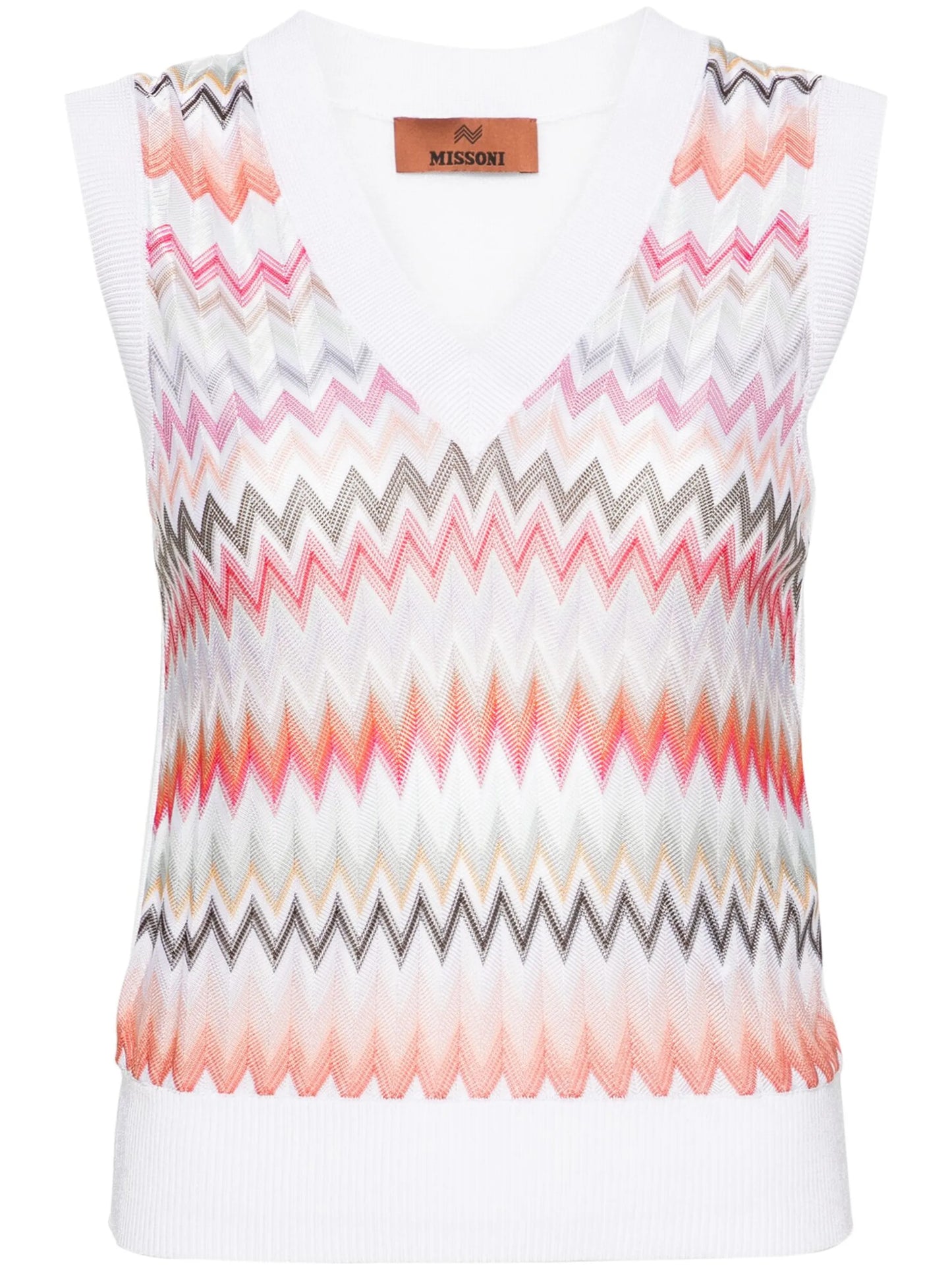 zigzag crochet-knit sweater vest