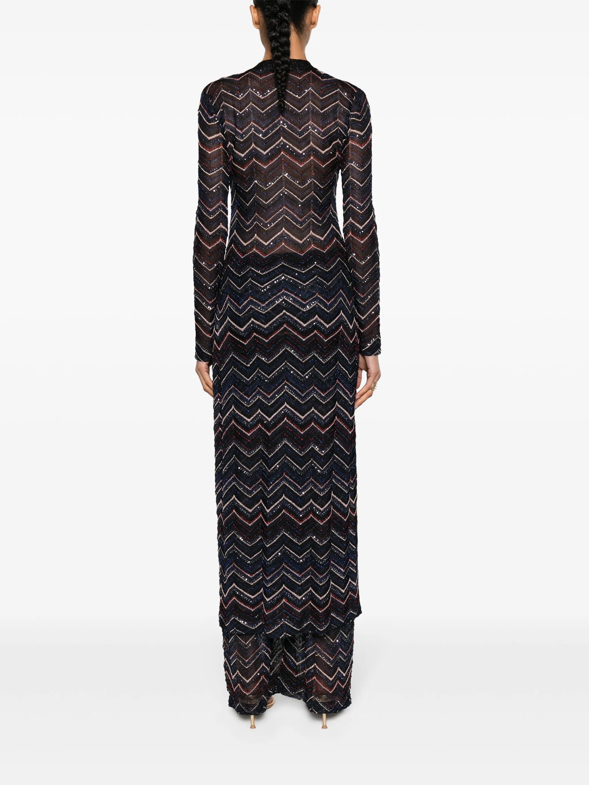zigzag maxi cardi-coat