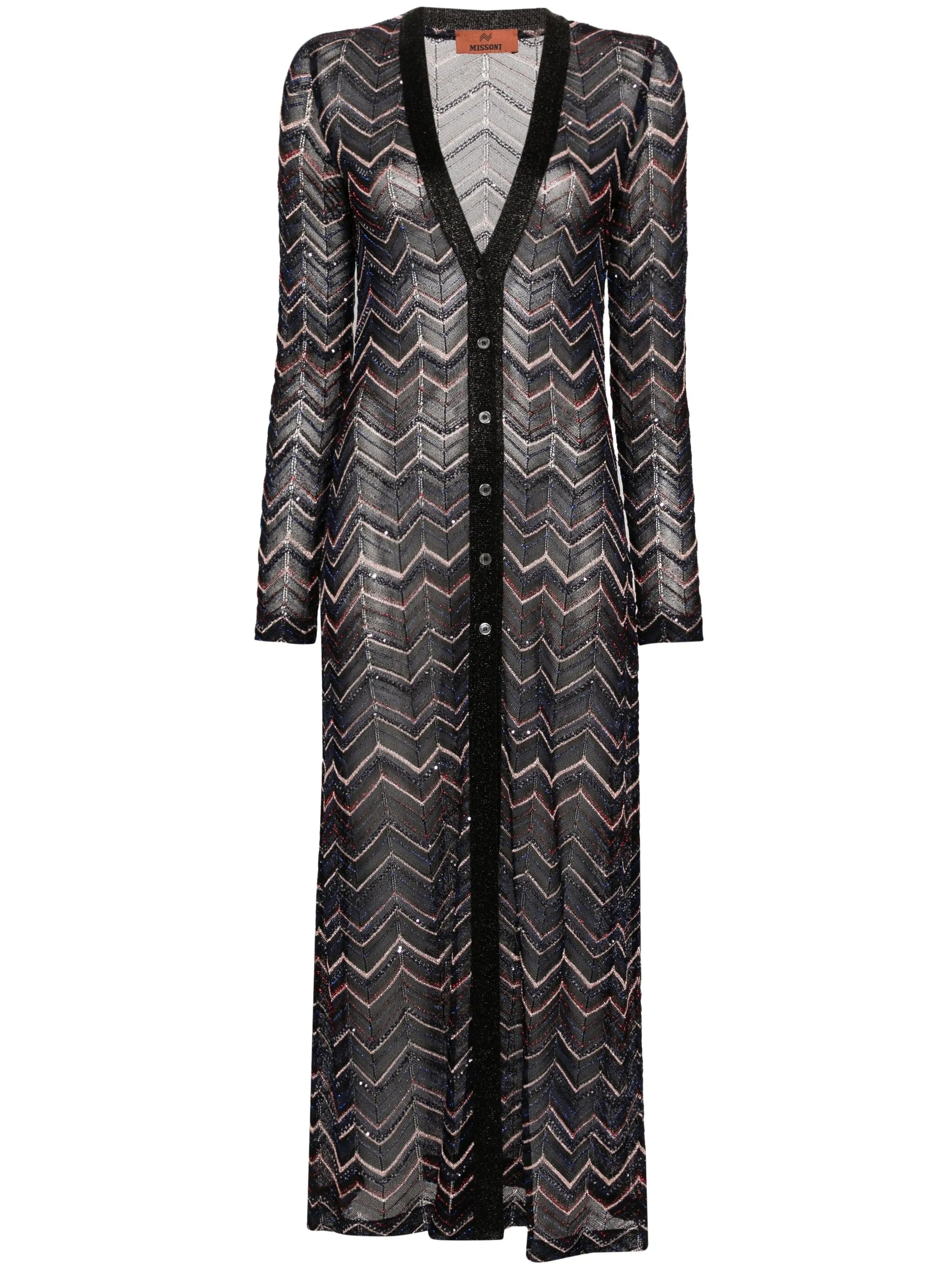 zigzag maxi cardi-coat