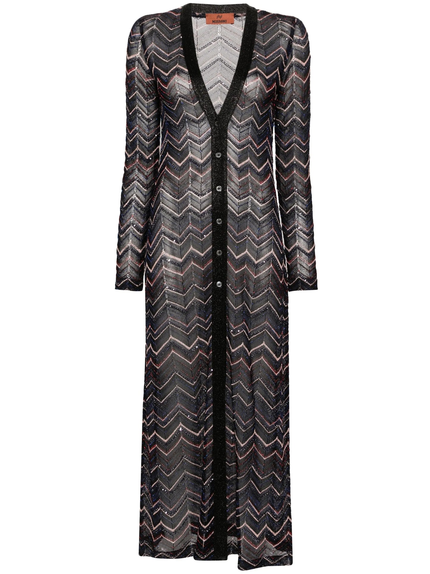 zigzag maxi cardi-coat