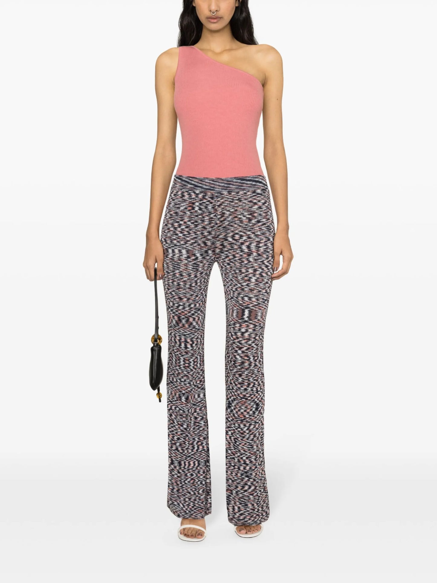 high-waist flared trousers