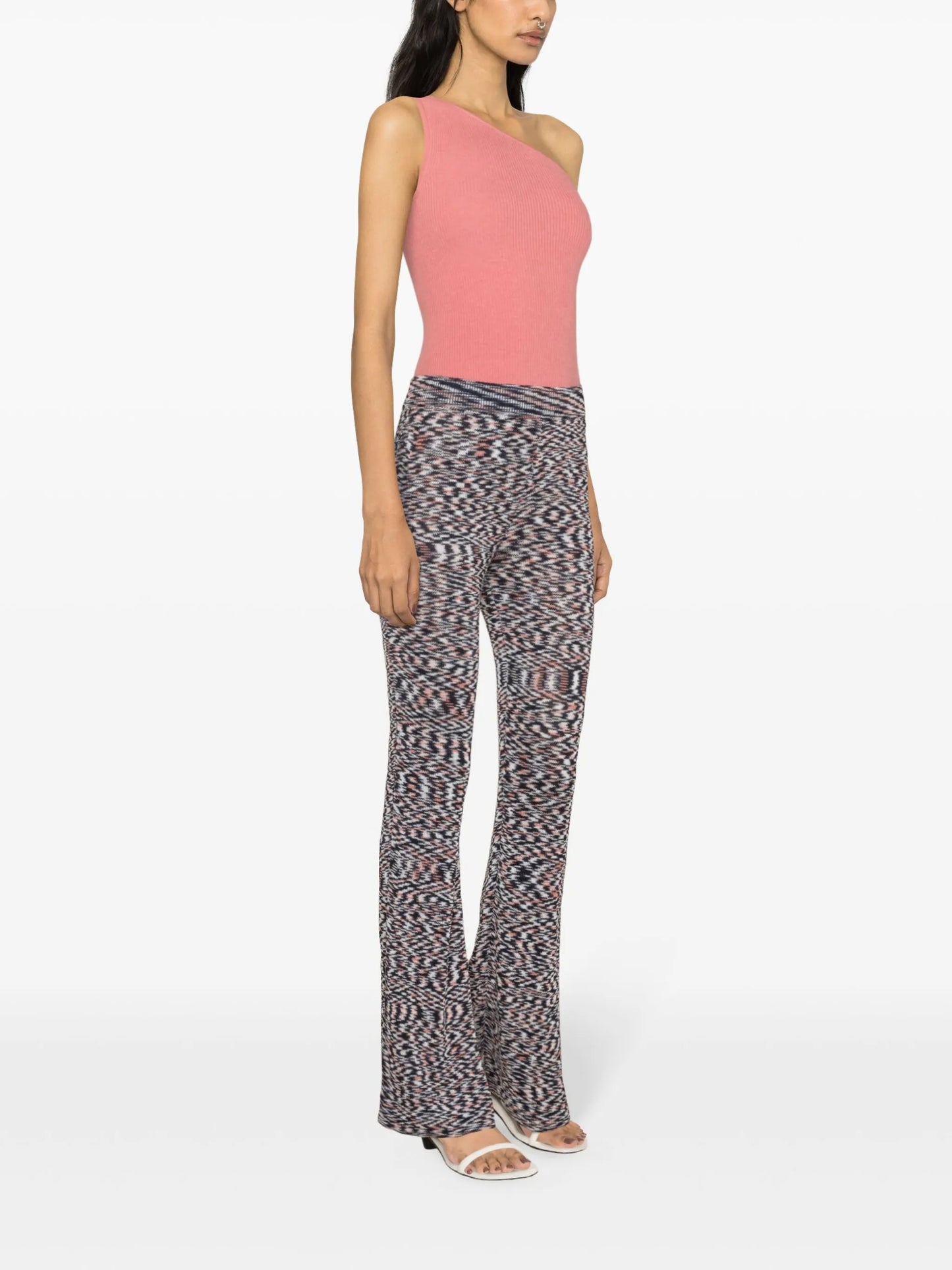 high-waist flared trousers