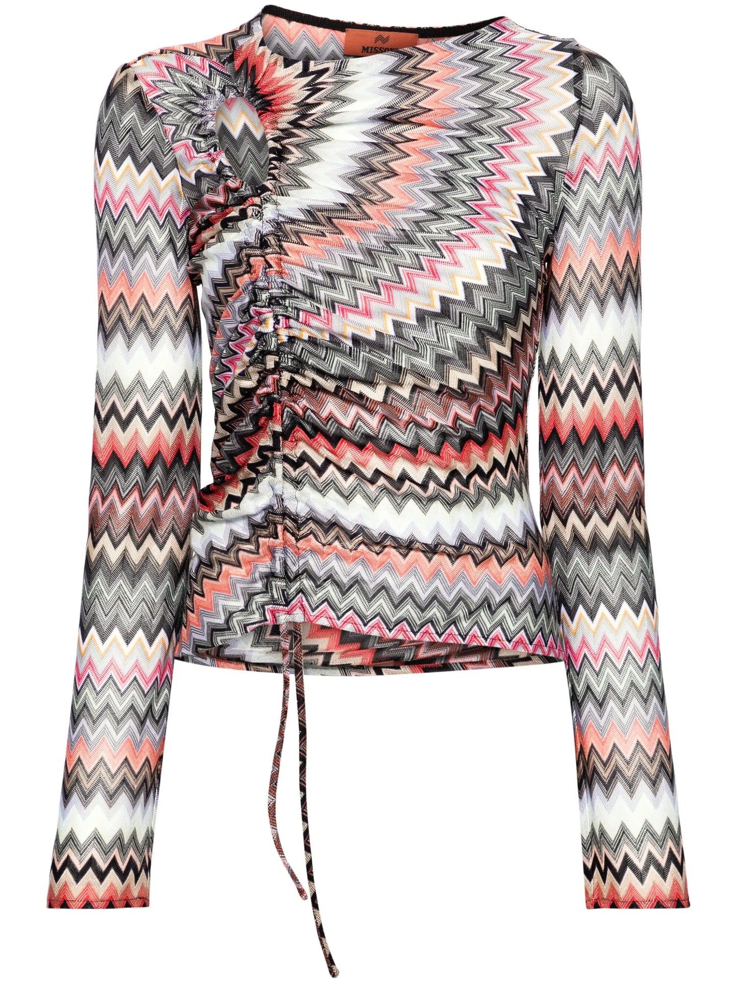 zigzag-woven asymmetric T-shirt