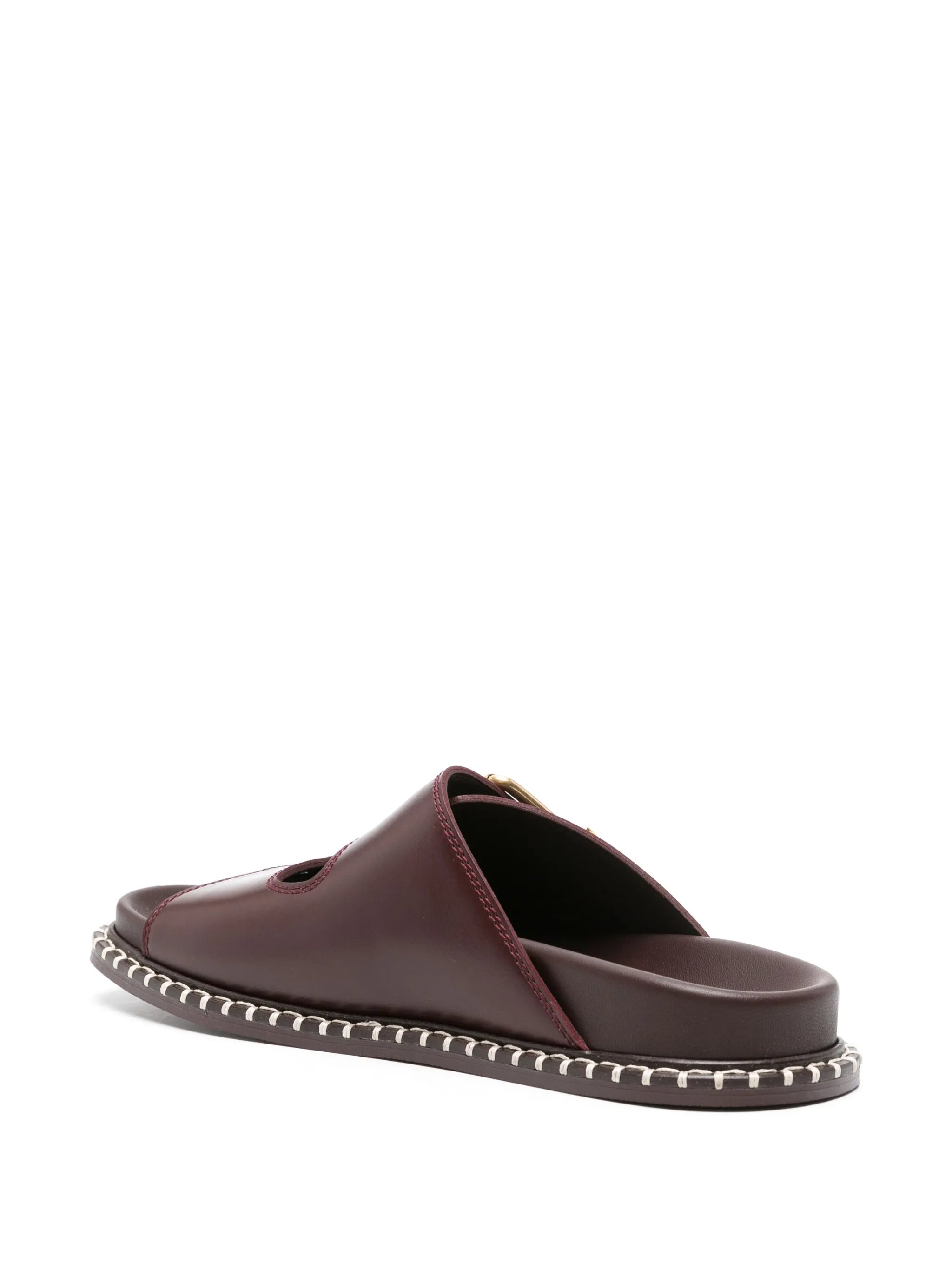 Rebecca flat leather slides