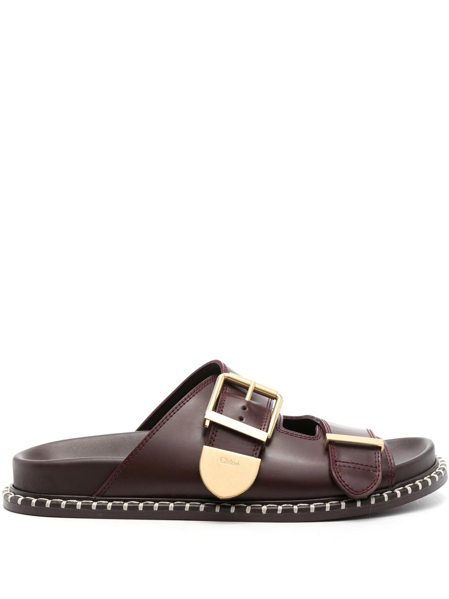 Rebecca flat leather slides