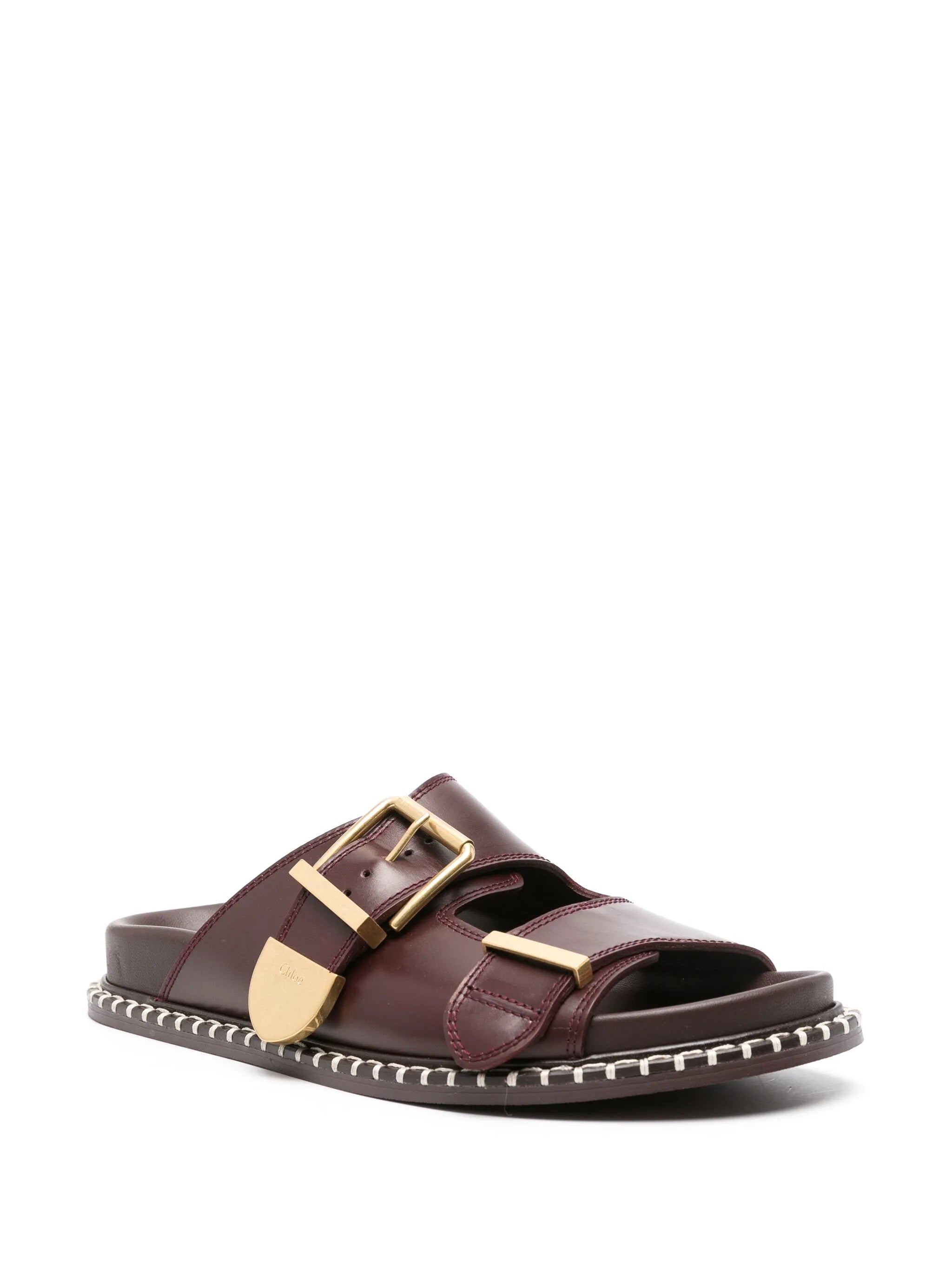 Rebecca flat leather slides