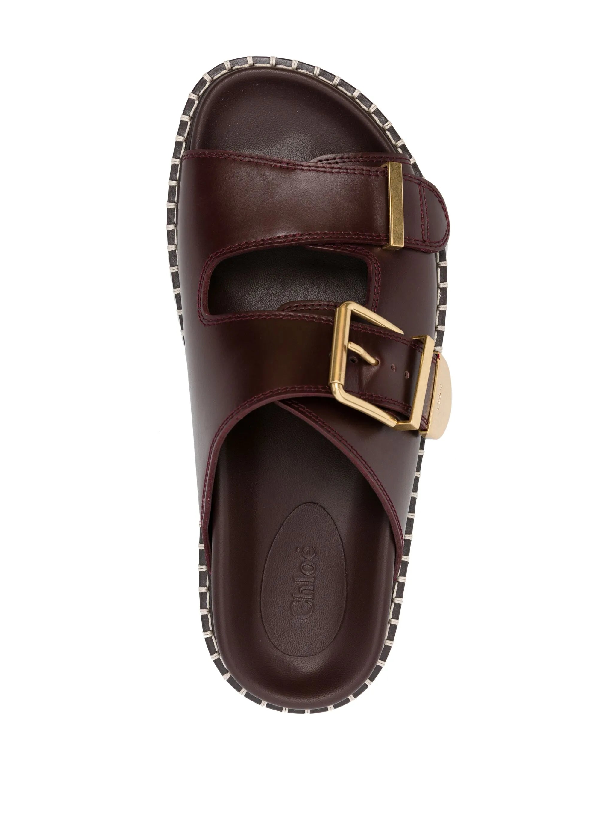 Rebecca flat leather slides