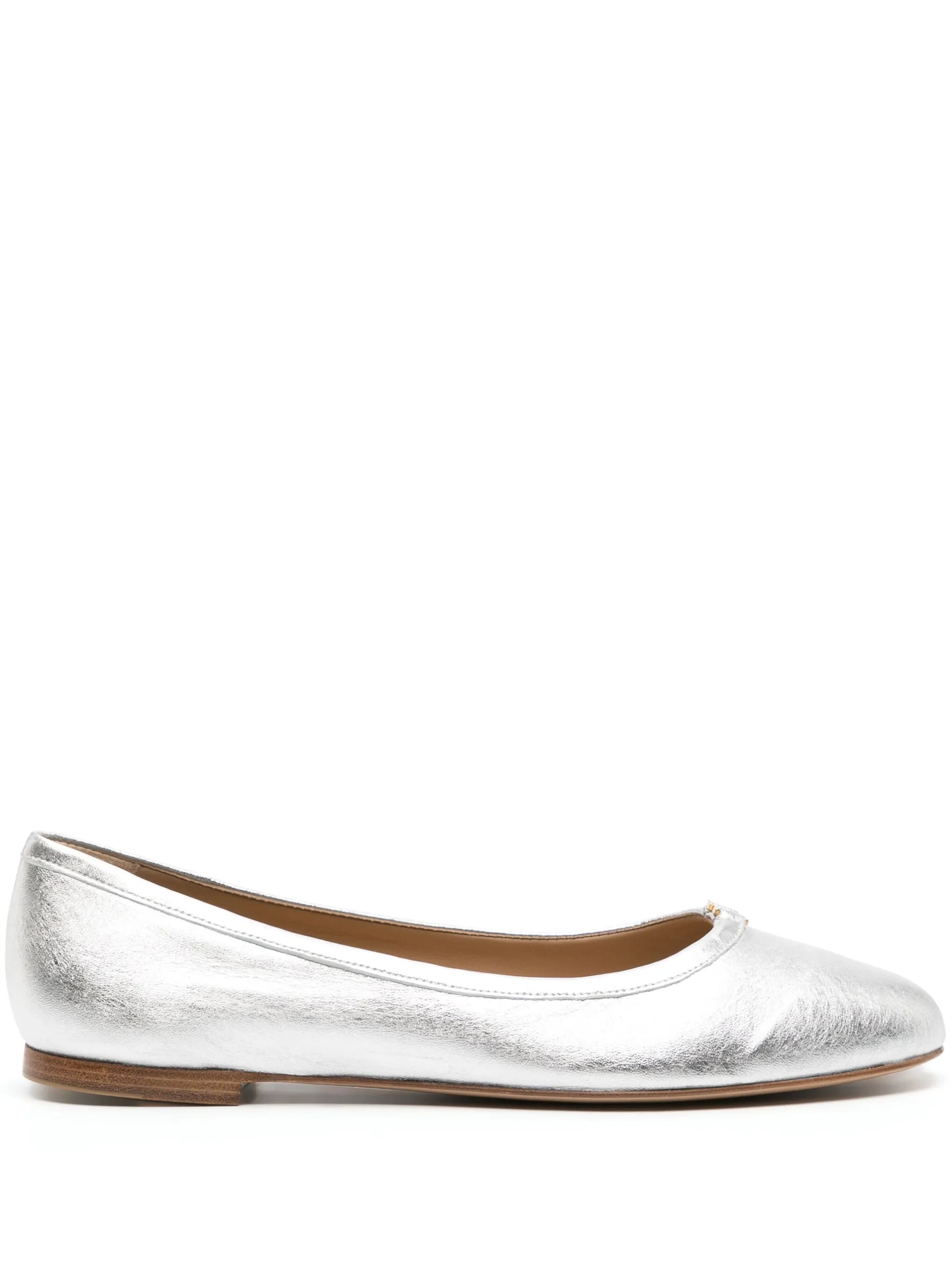 Marcie metallic leather ballerina shoes