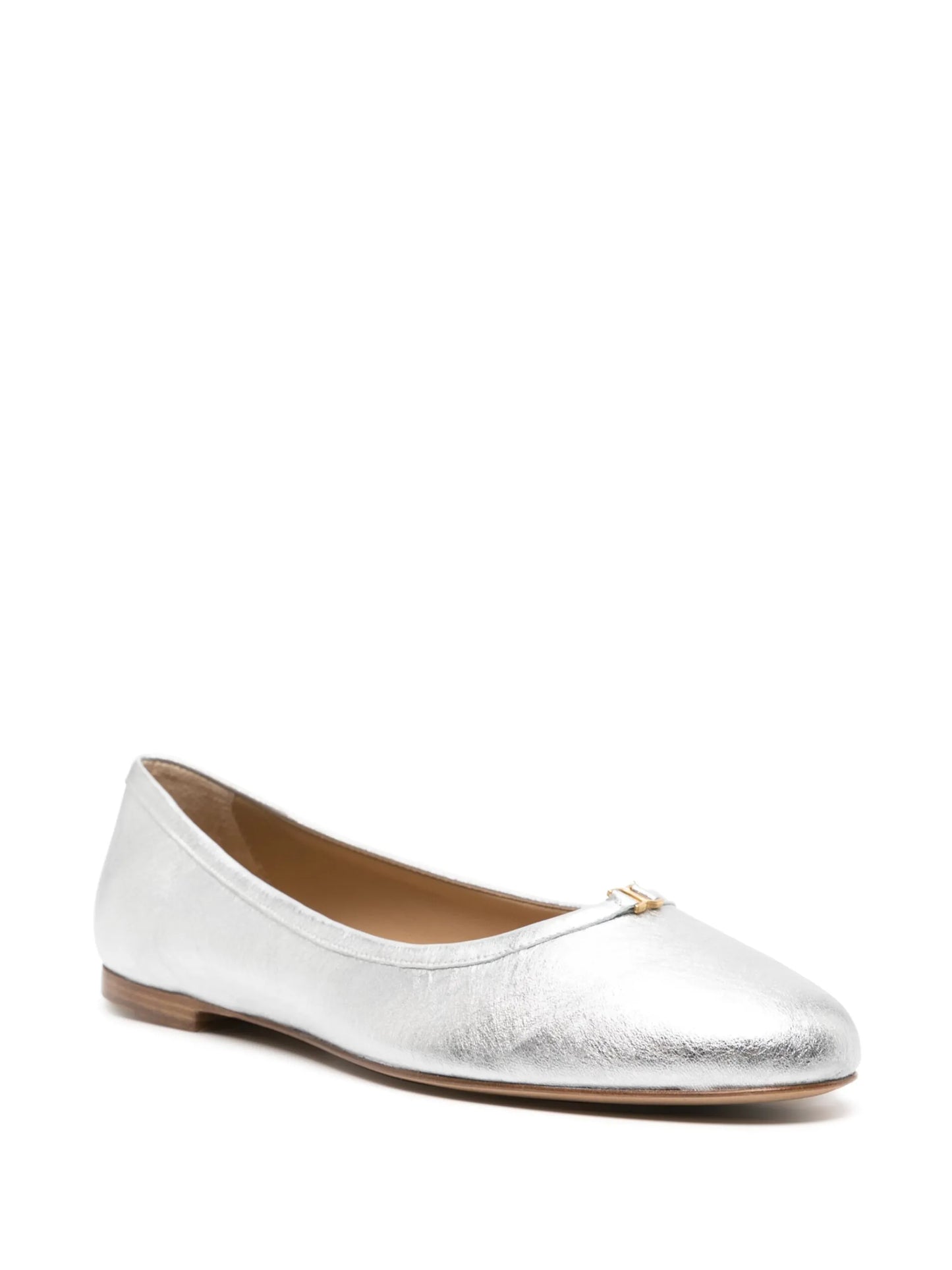 Marcie metallic leather ballerina shoes