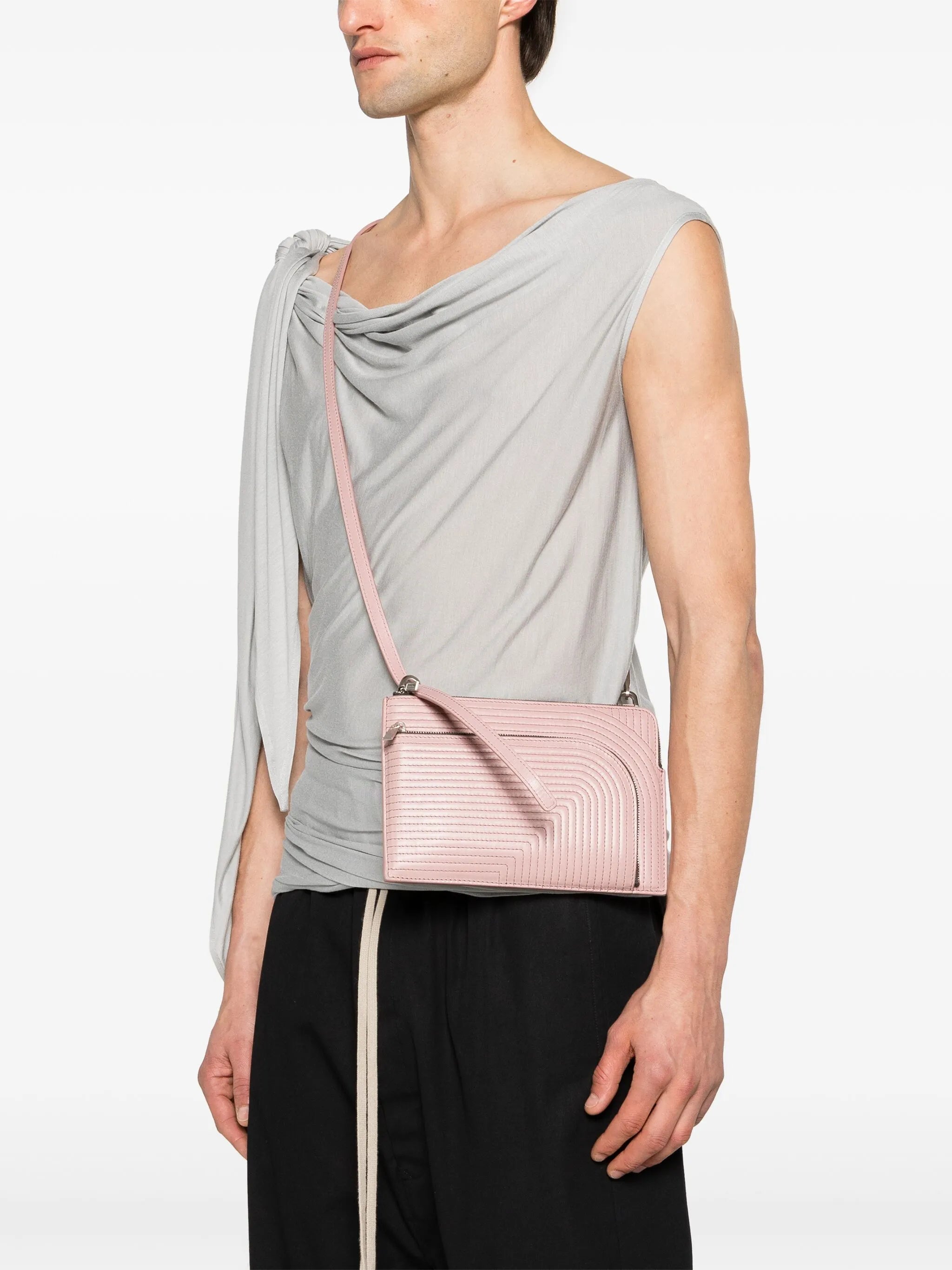 Club leather messenger bag