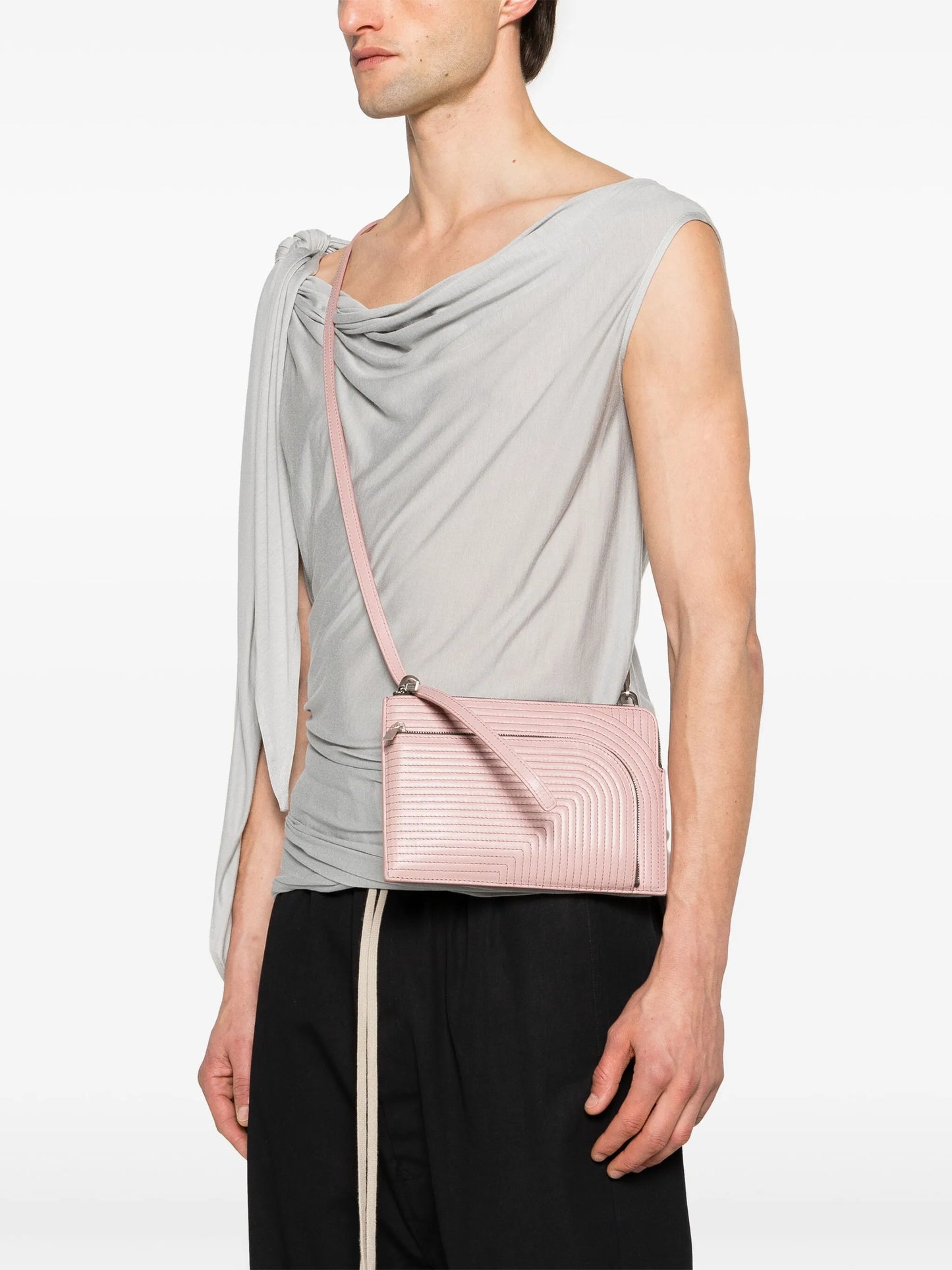Club leather messenger bag