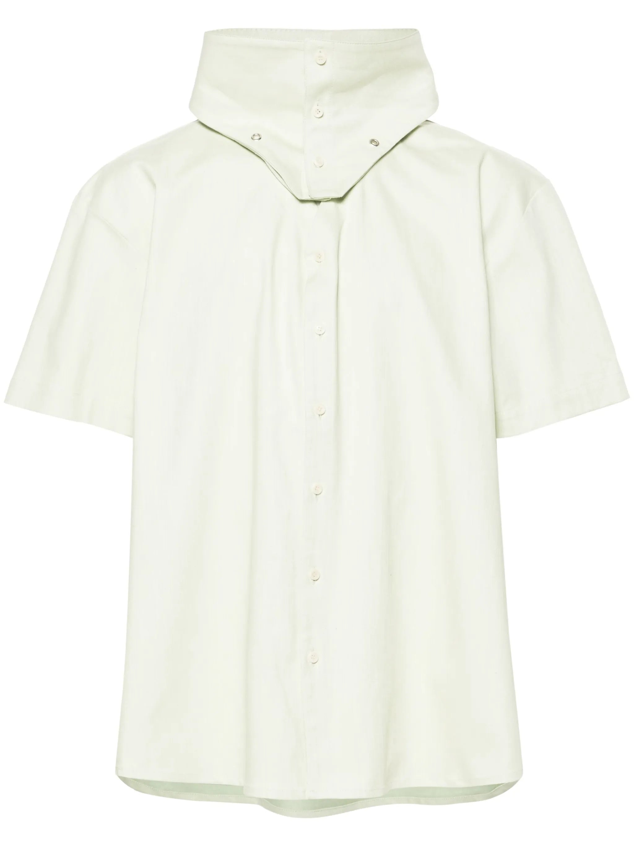 funnel-neck cotton shirt