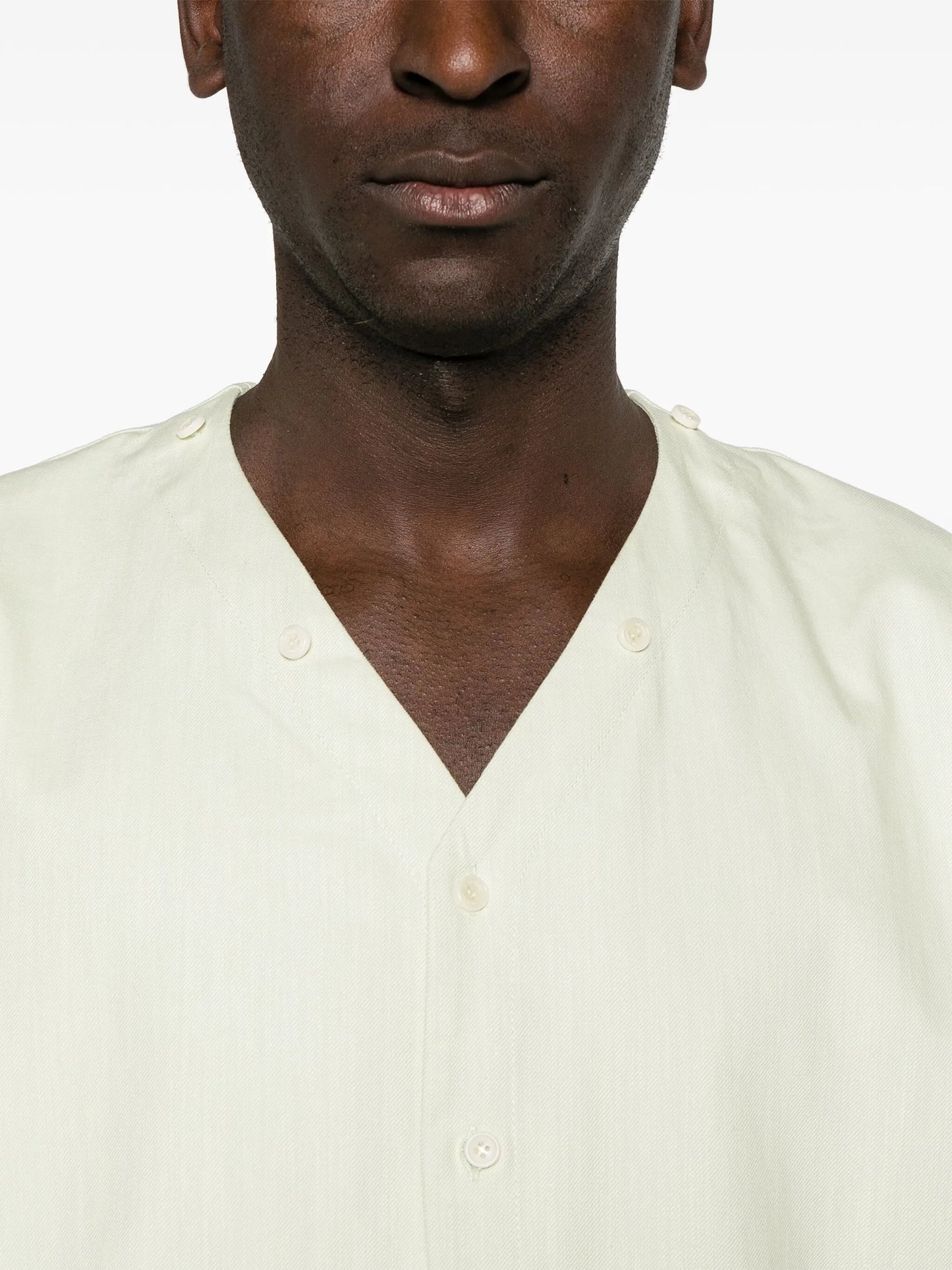 funnel-neck cotton shirt