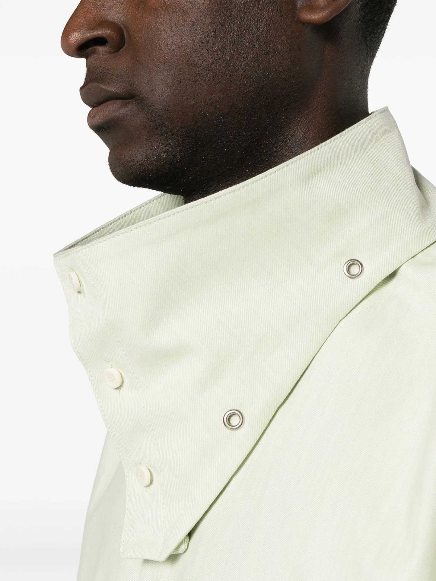 funnel-neck cotton shirt
