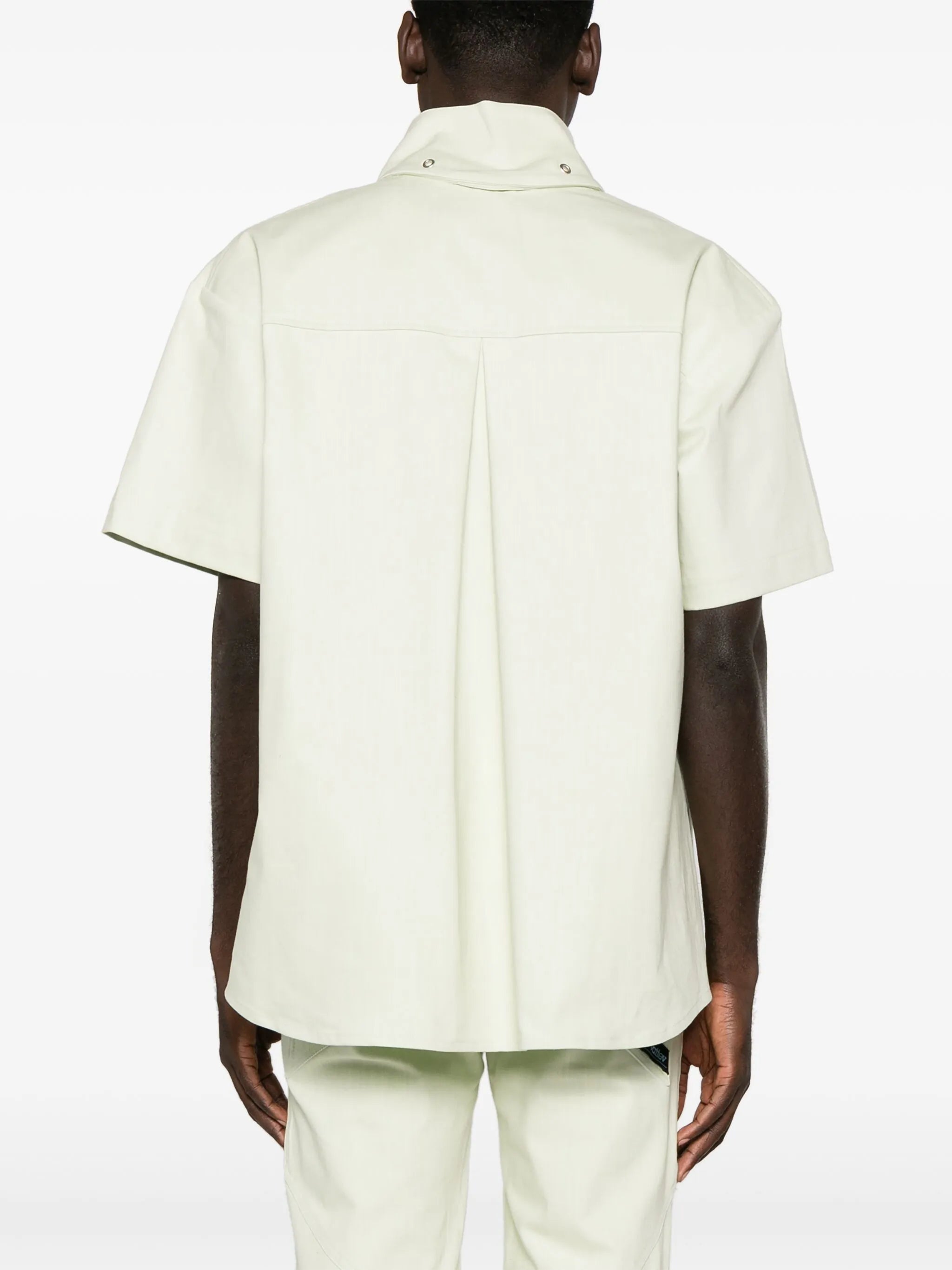 funnel-neck cotton shirt