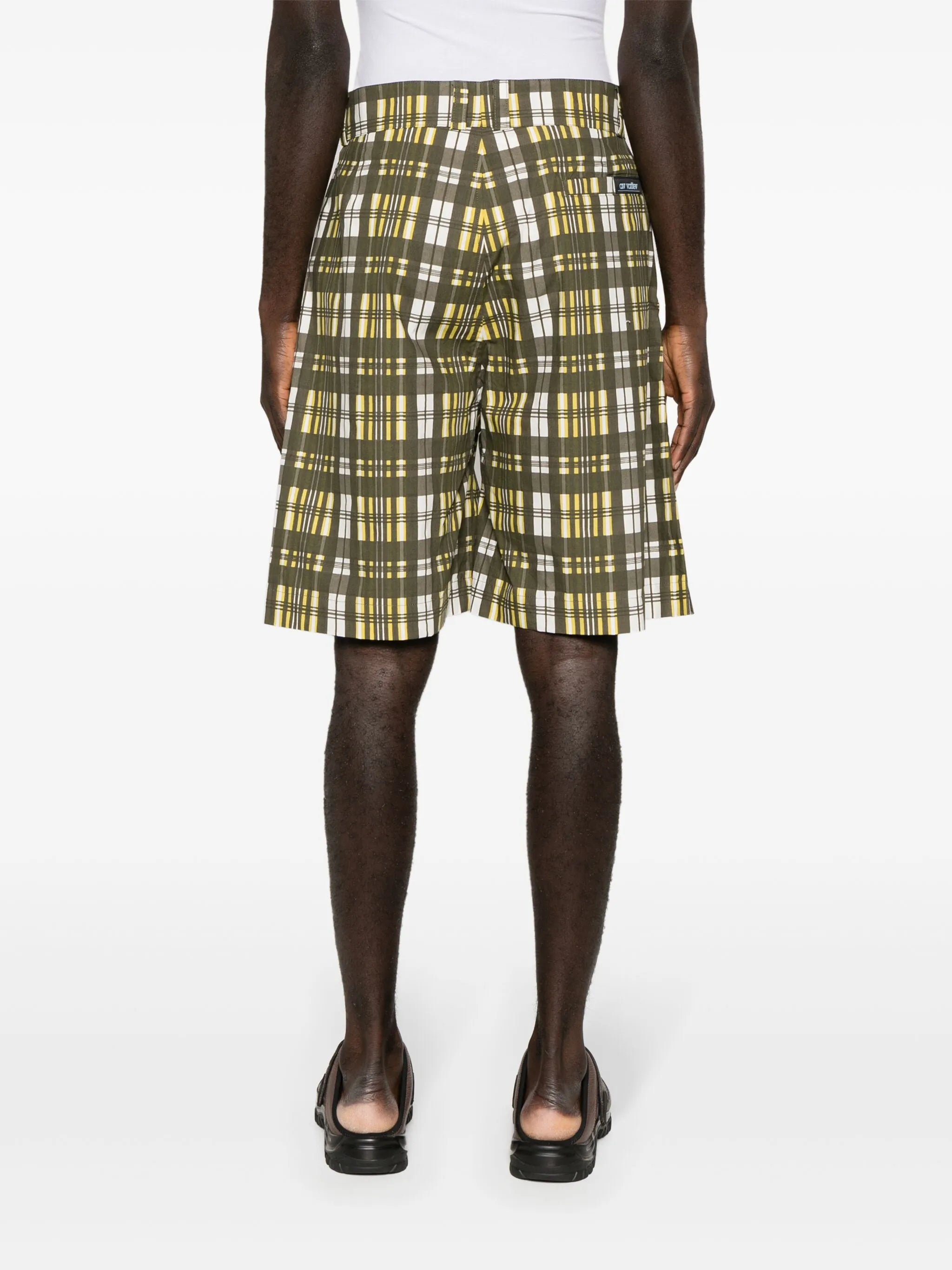 checked wide-leg shorts
