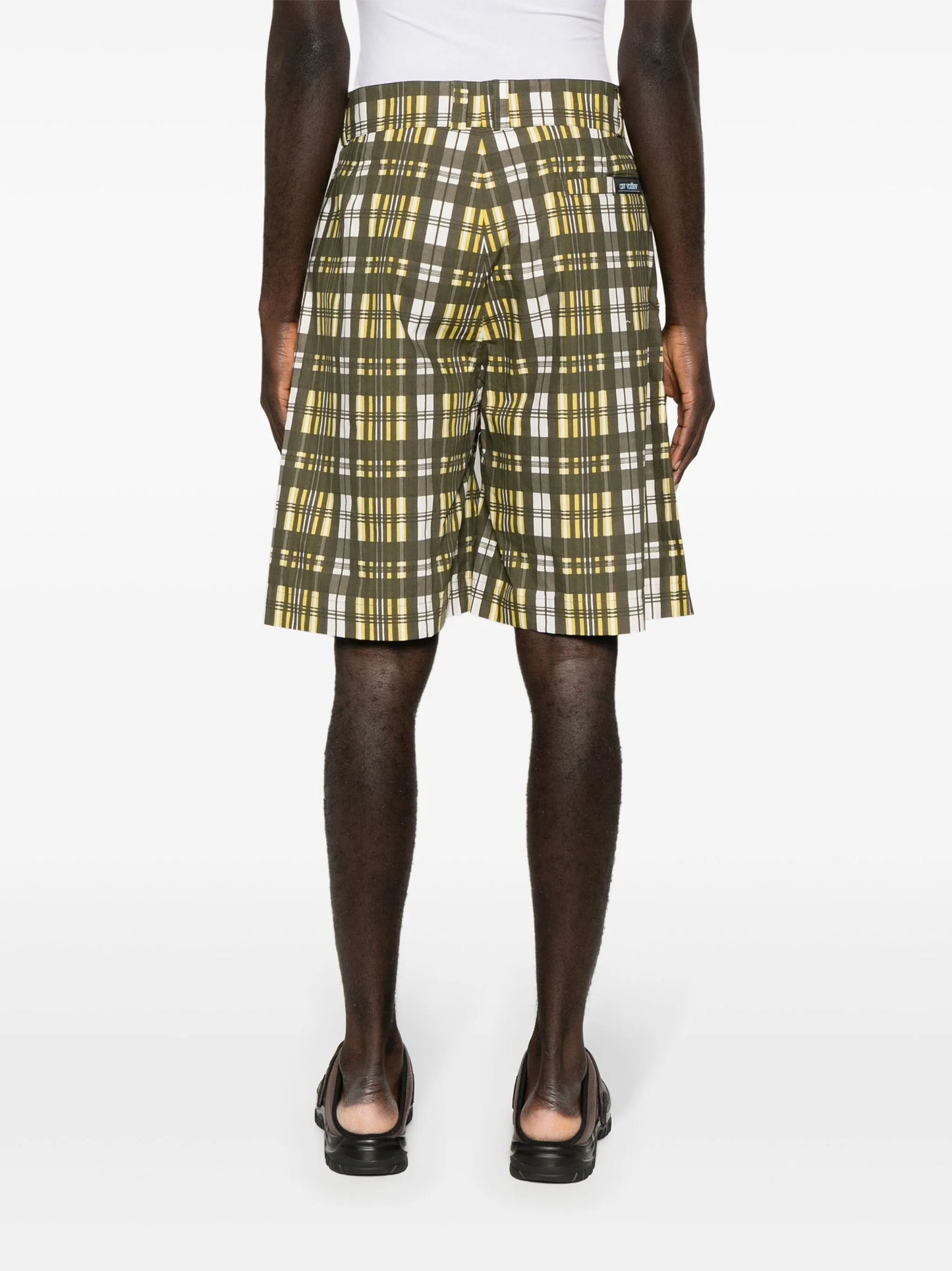 checked wide-leg shorts