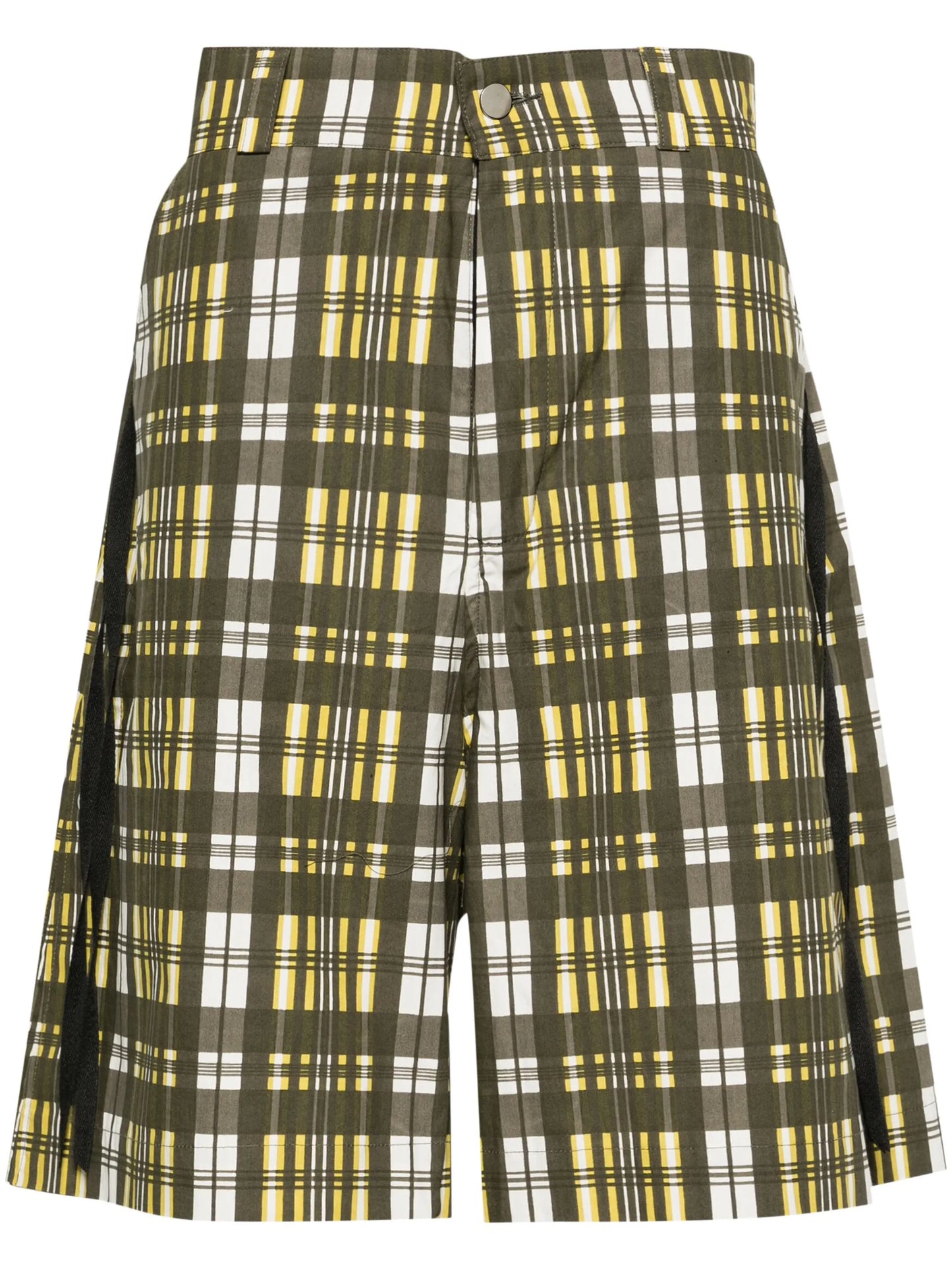 checked wide-leg shorts