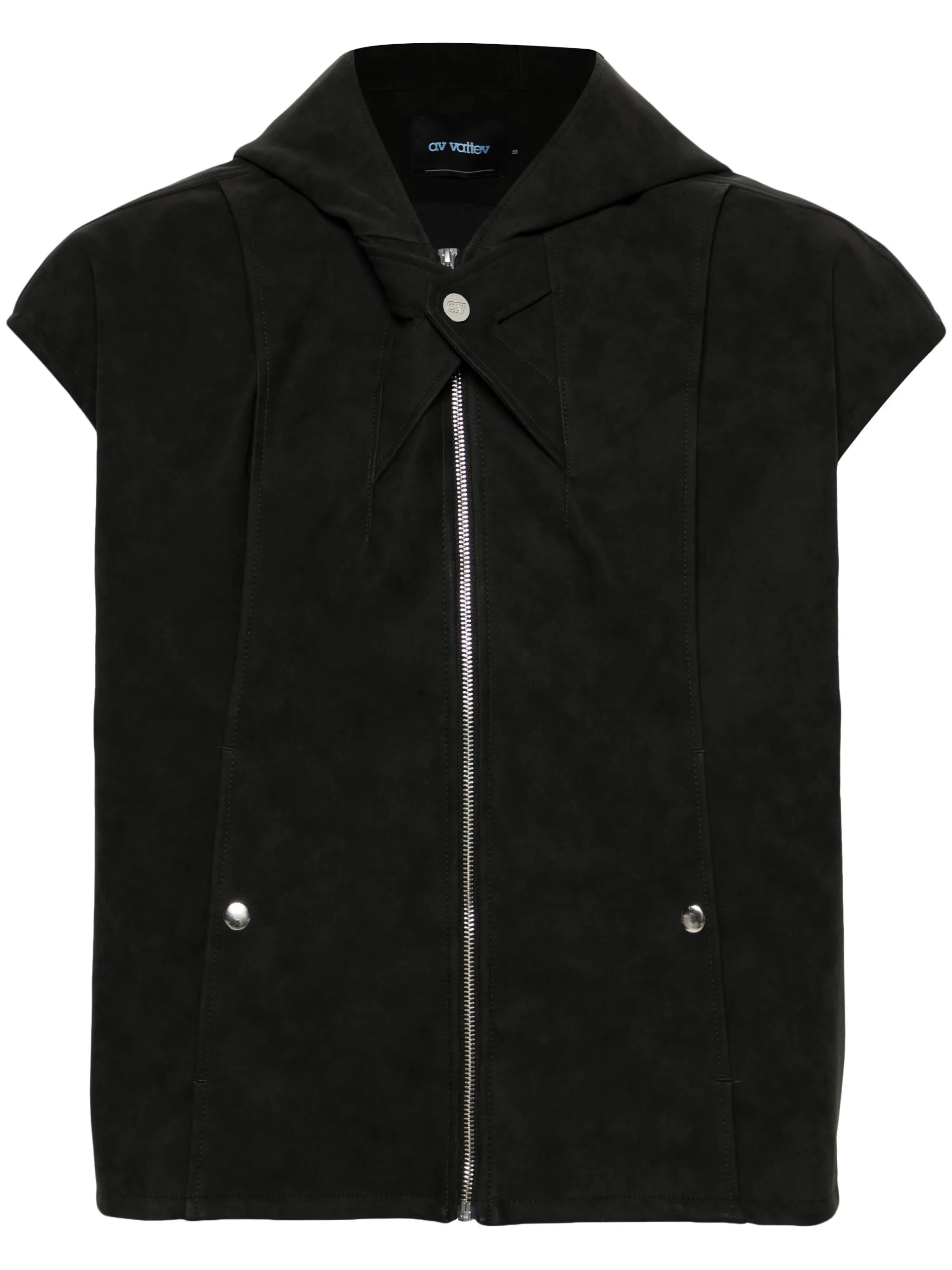 Jukebox sleeveless hooded jacket
