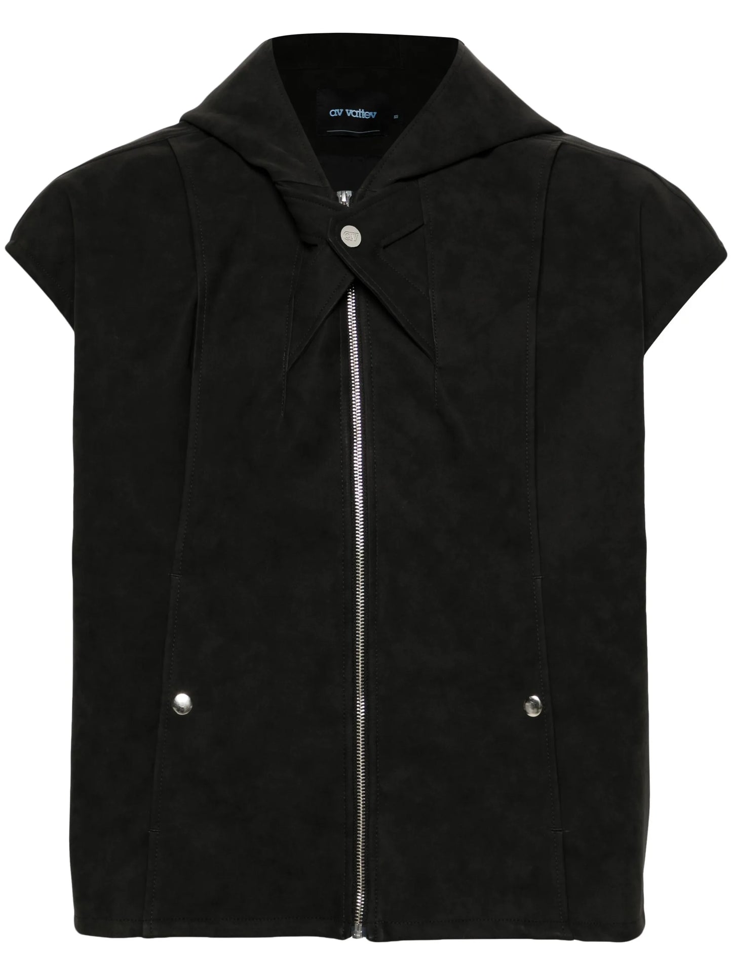Jukebox sleeveless hooded jacket
