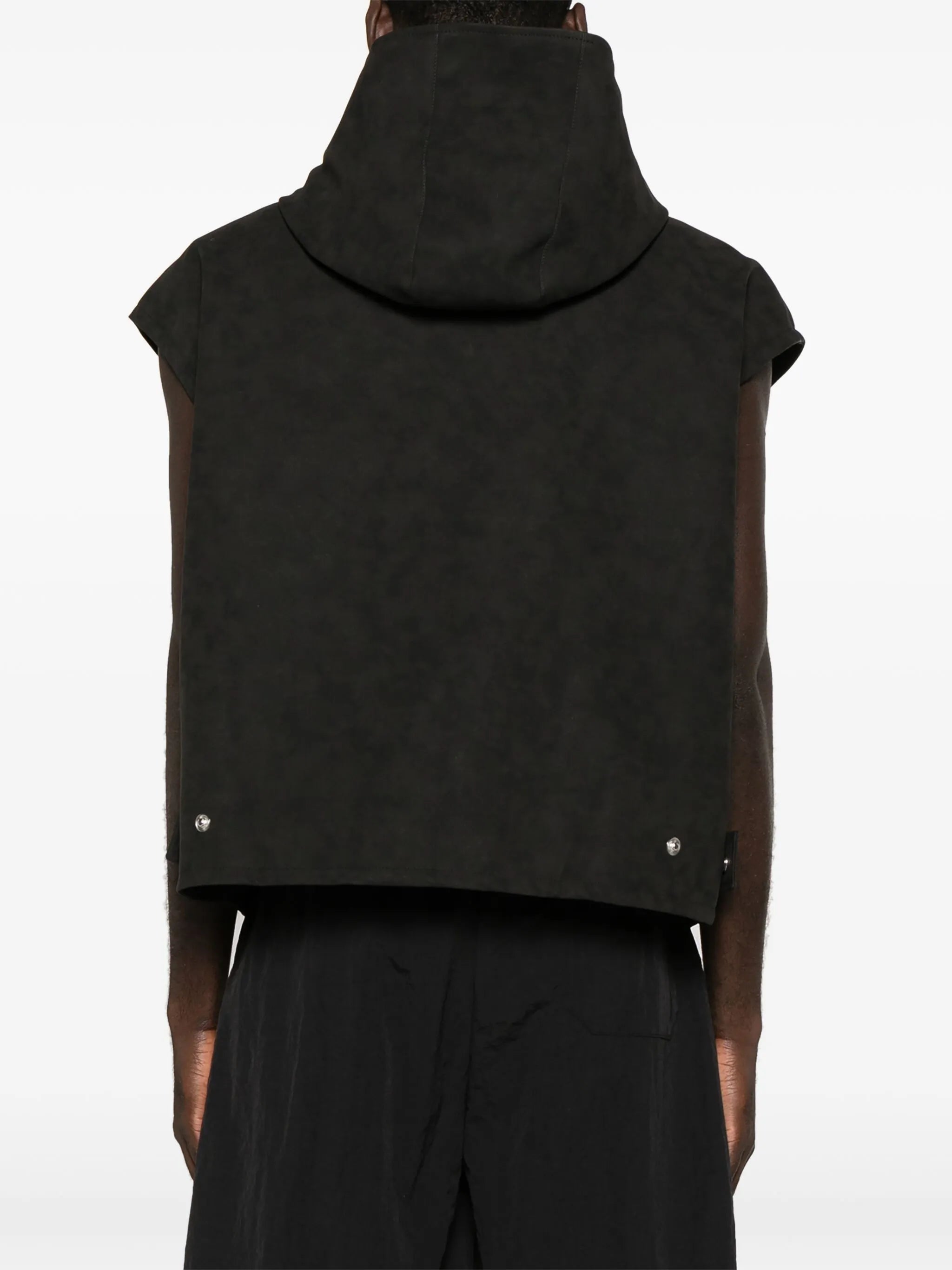 Jukebox sleeveless hooded jacket
