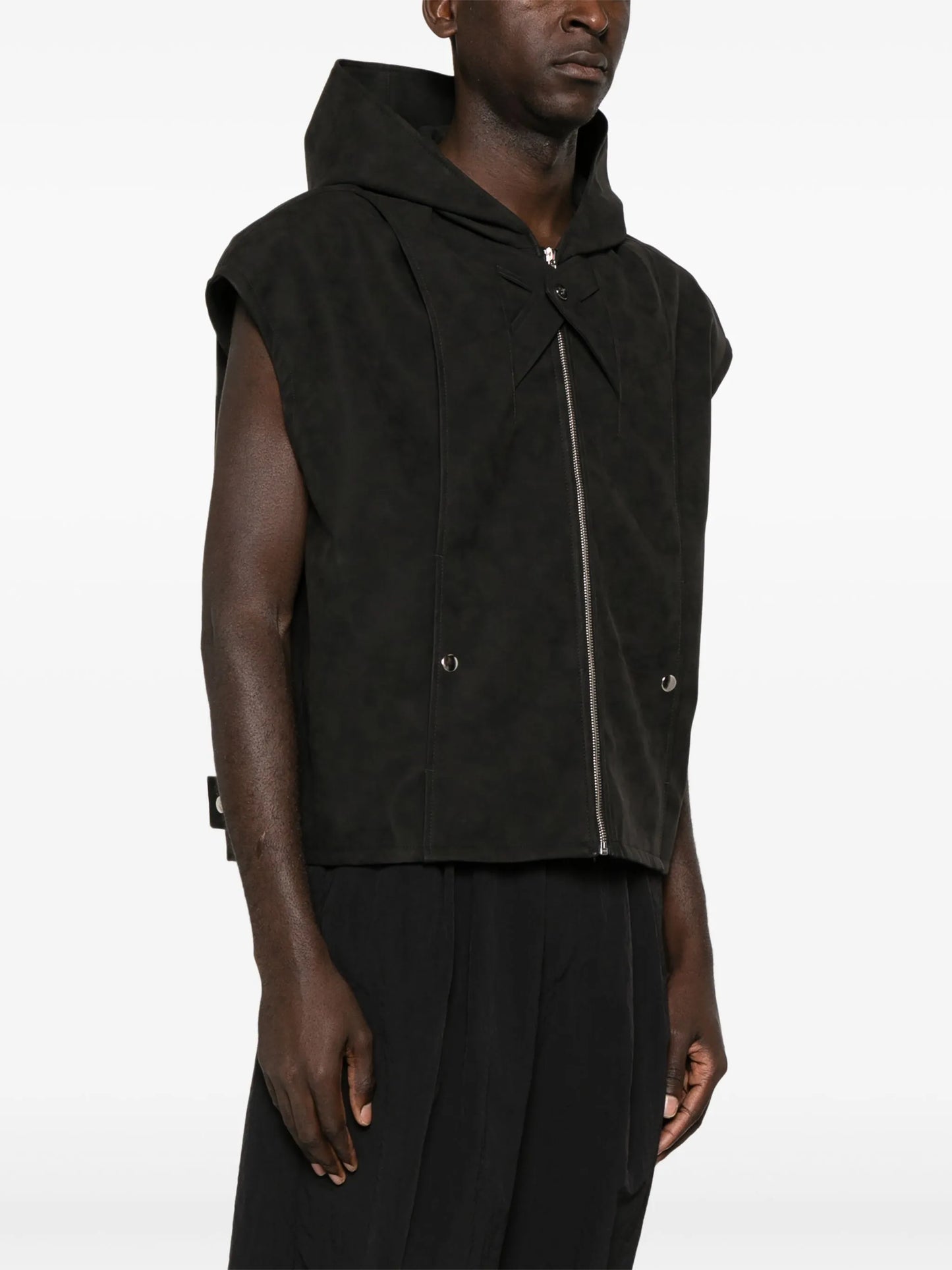 Jukebox sleeveless hooded jacket