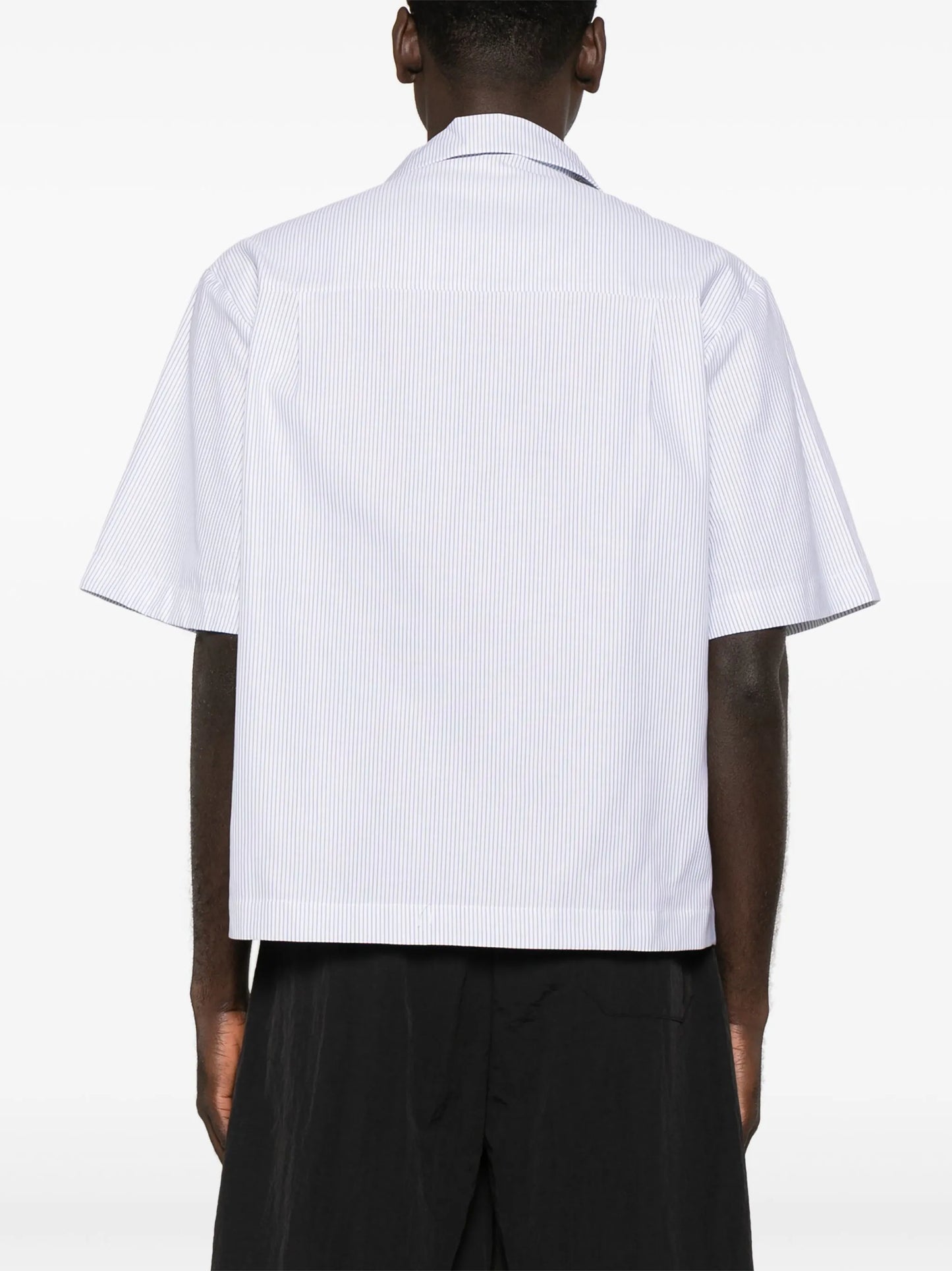 striped short-sleeve cotton shirt